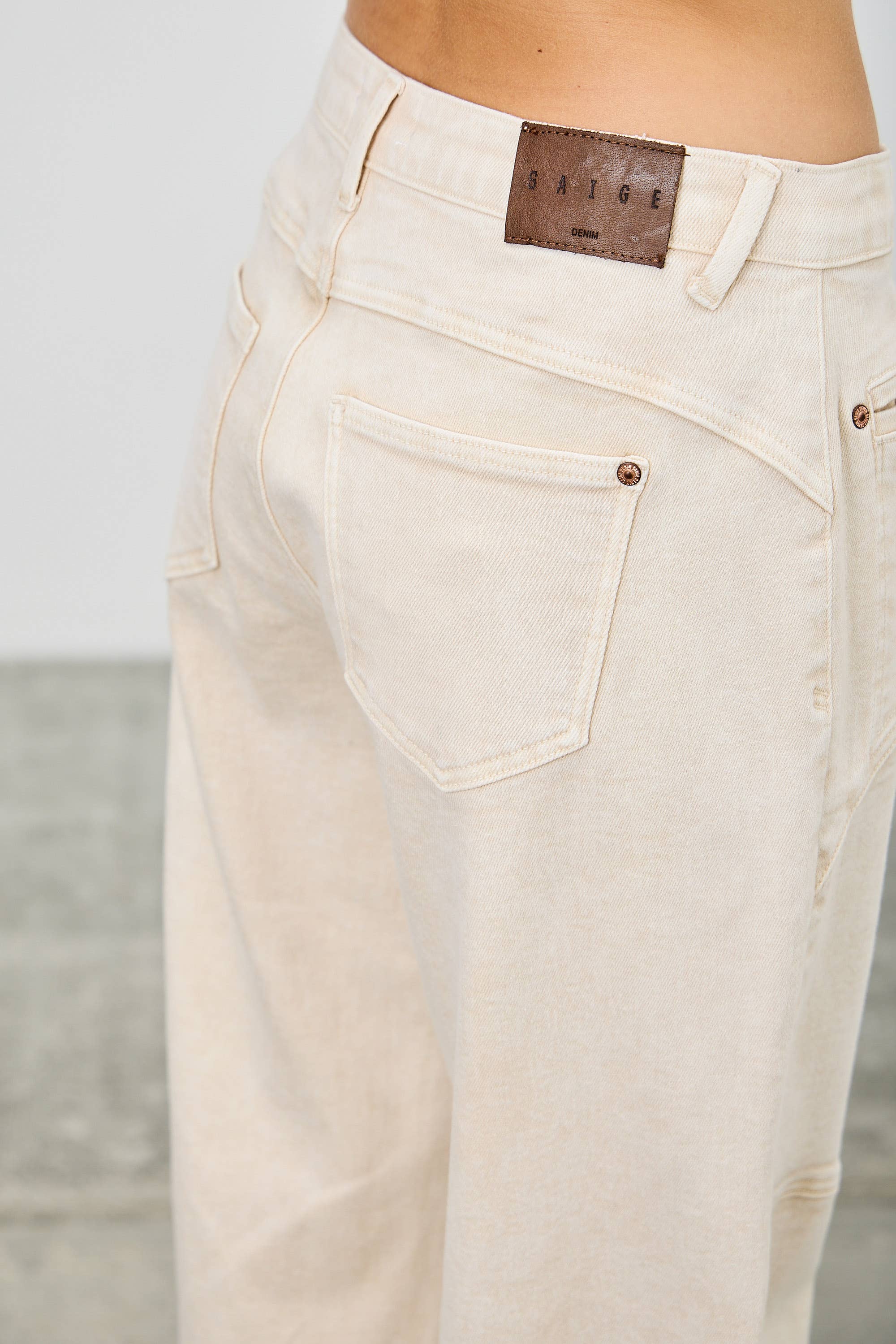 High Rise Colored Barrel Jean