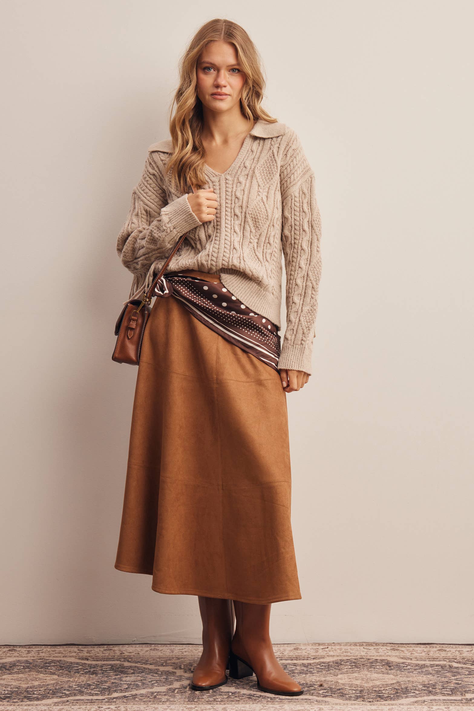 Fringe Cable Knit Sweater