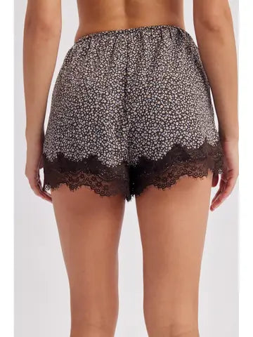 Floral Lace Trim Shorts
