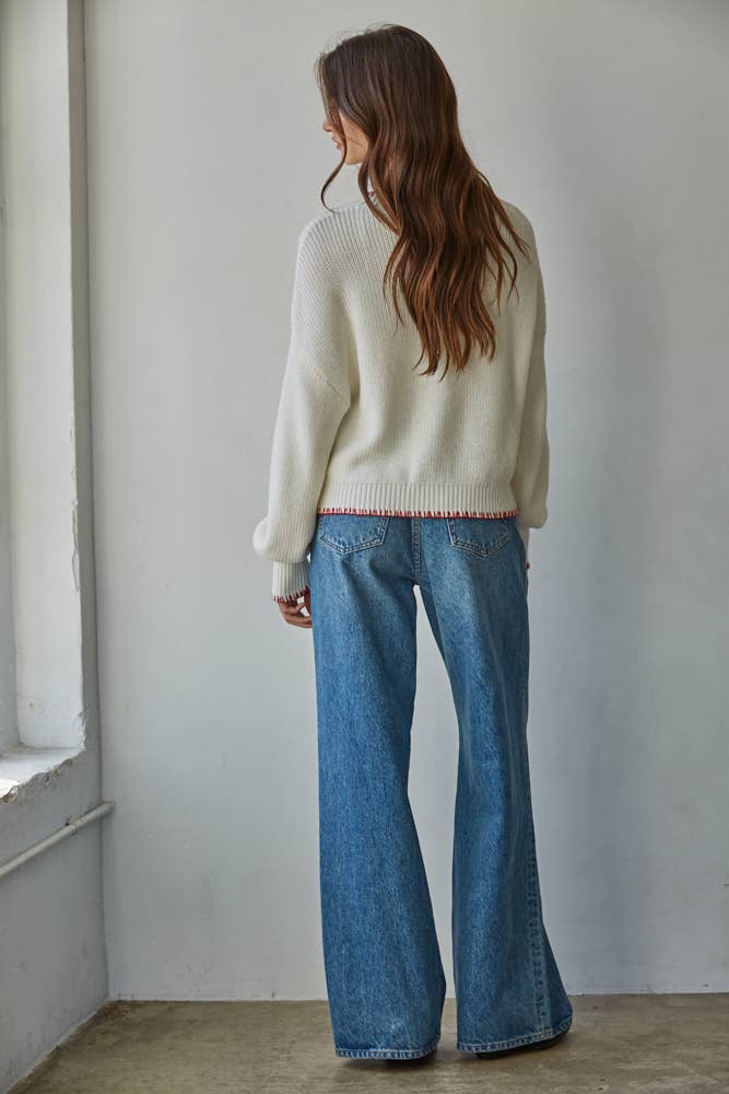 Knit Sweater American Flag