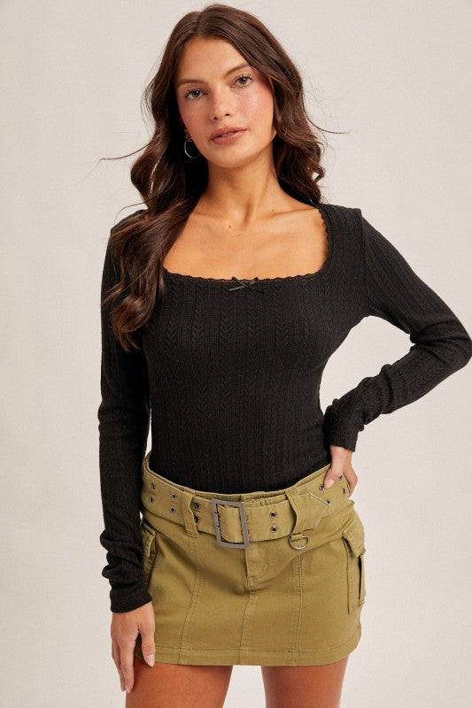 Pointelle Knit Top