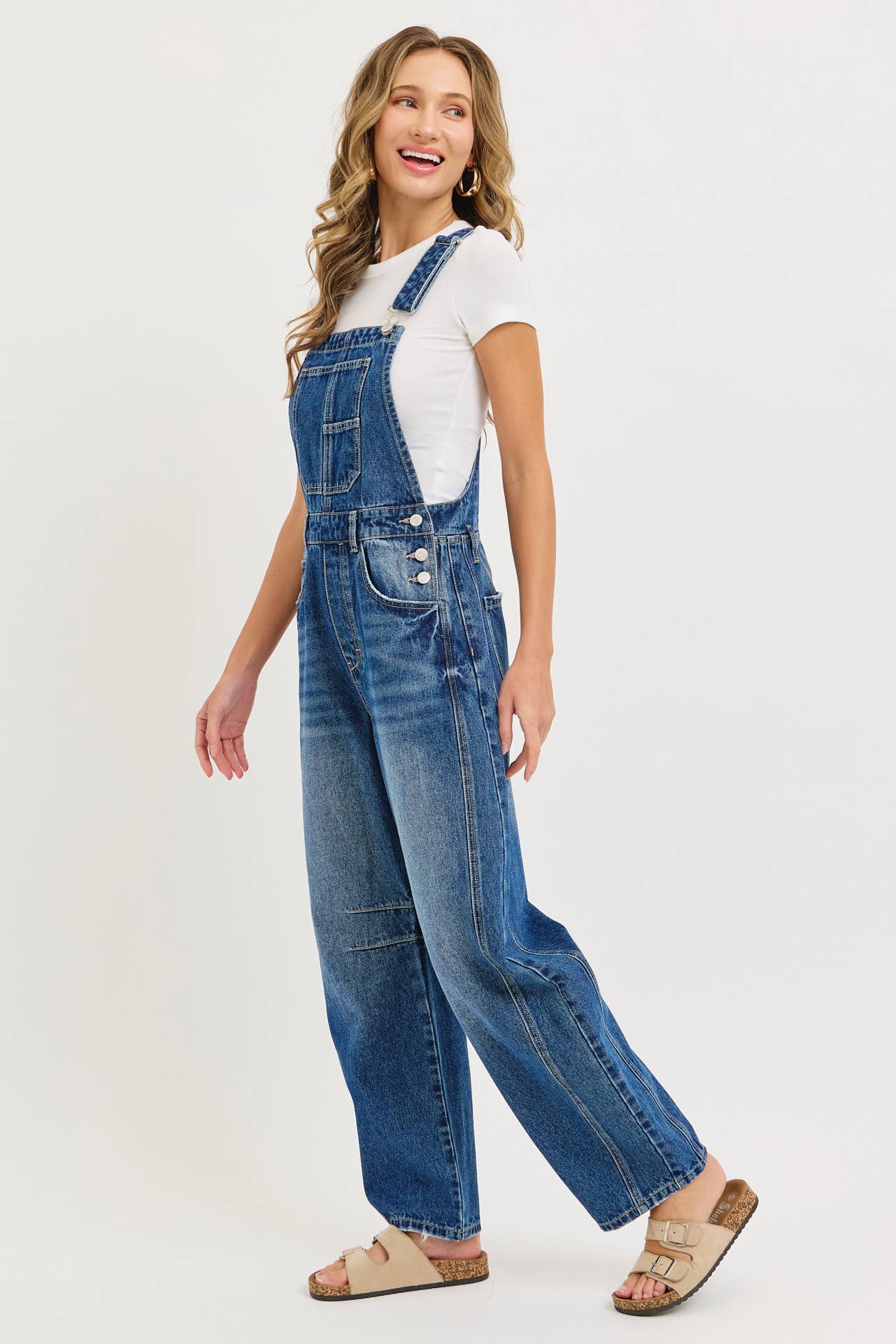 Barrel-Leg Overalls