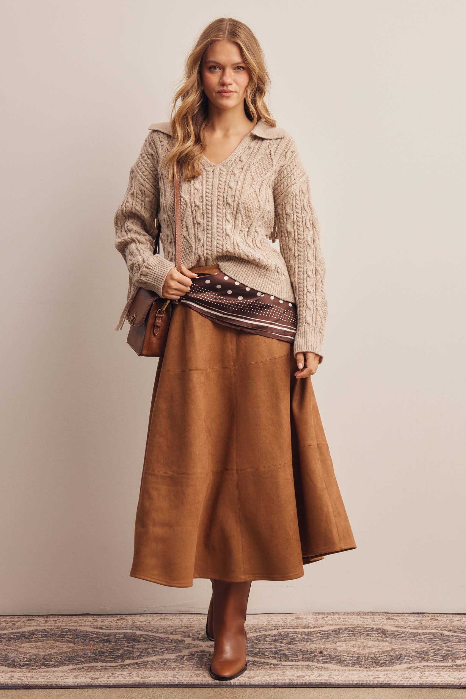 Fringe Cable Knit Sweater