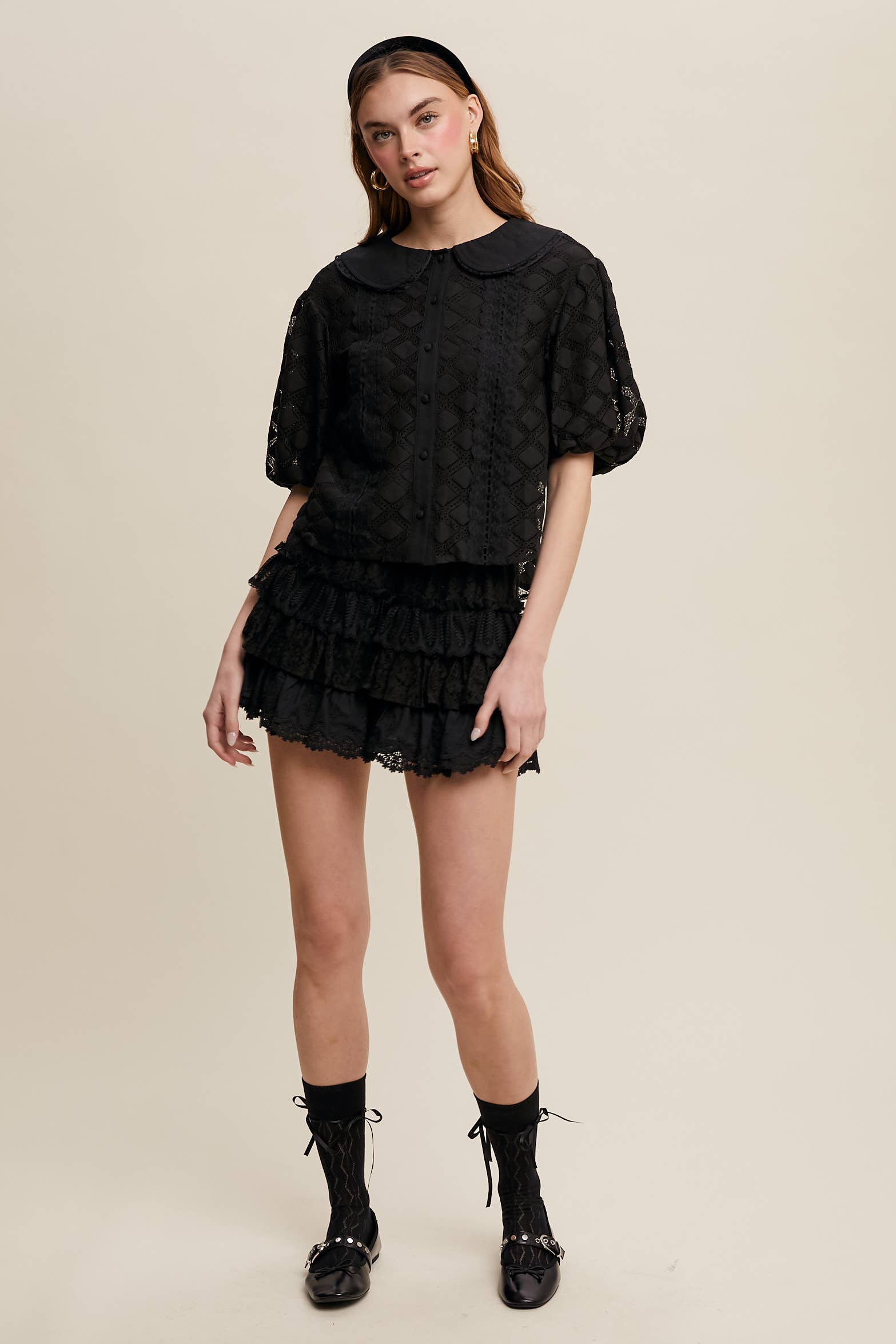 Tiered Shorts with Ruffles