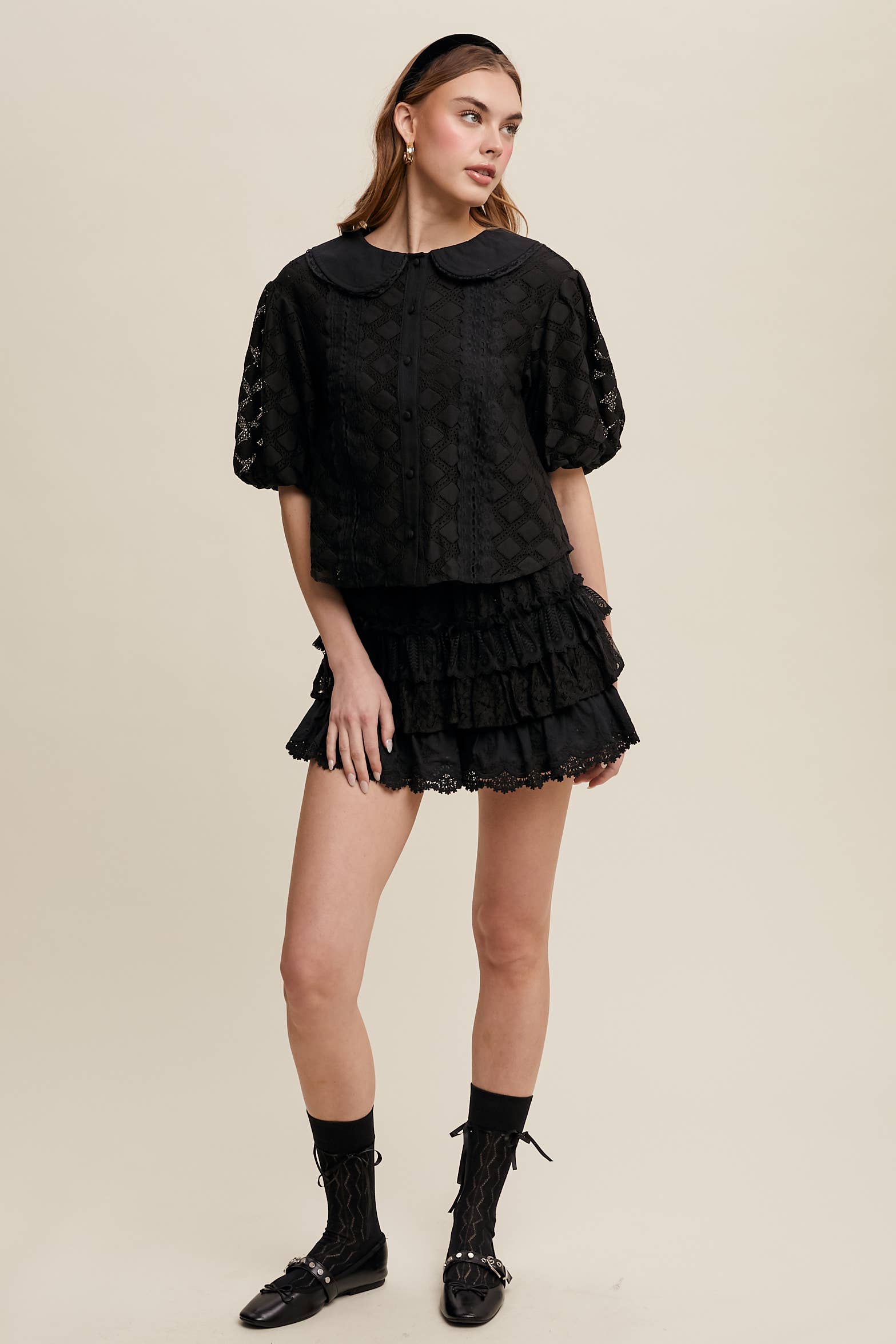 Tiered Shorts with Ruffles
