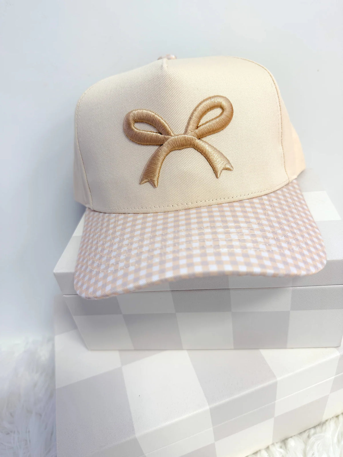Gingham Bow Trucker hat