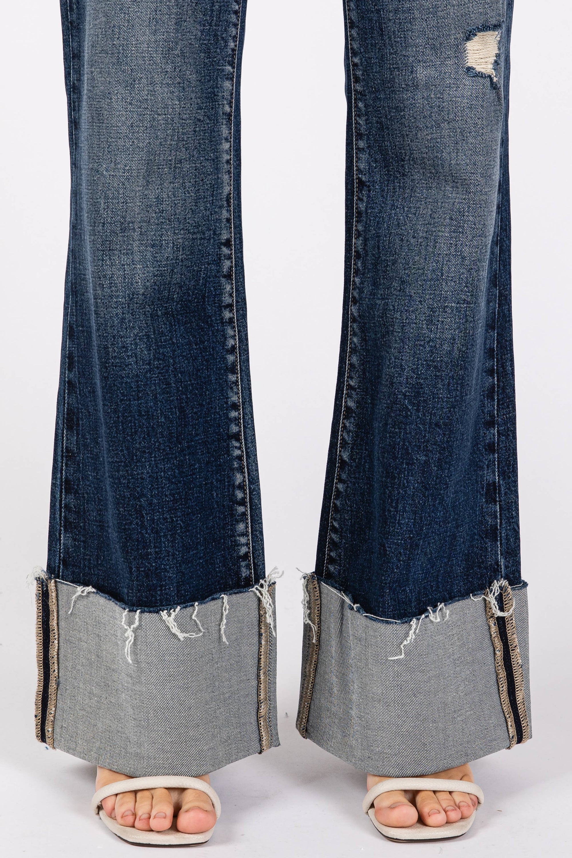 Mid-Rise Cuffed Flare