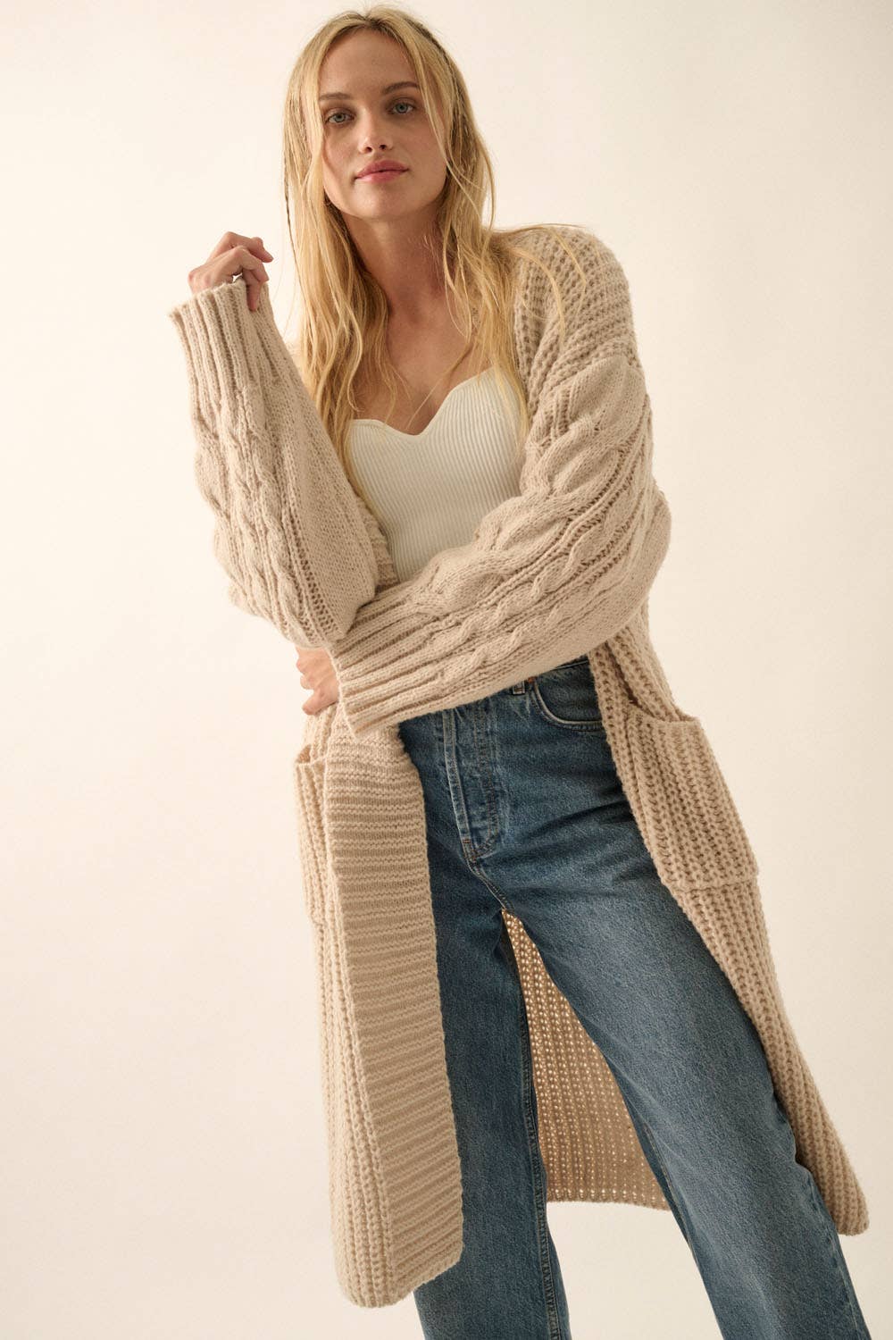 Knit Cable Knit Cardigan