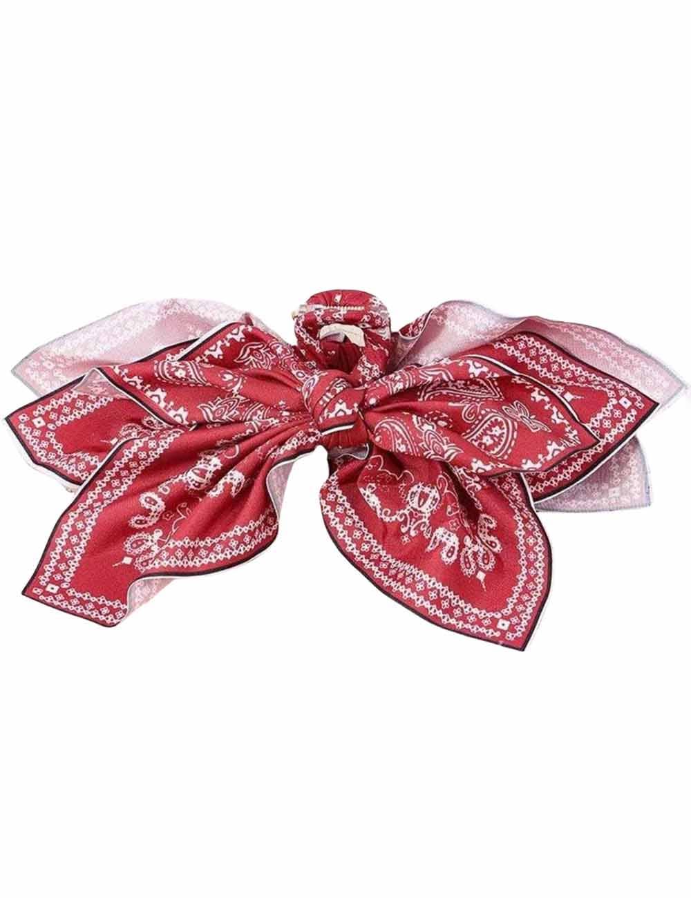 Paisley Floral Print Bow Knot Hair Clip