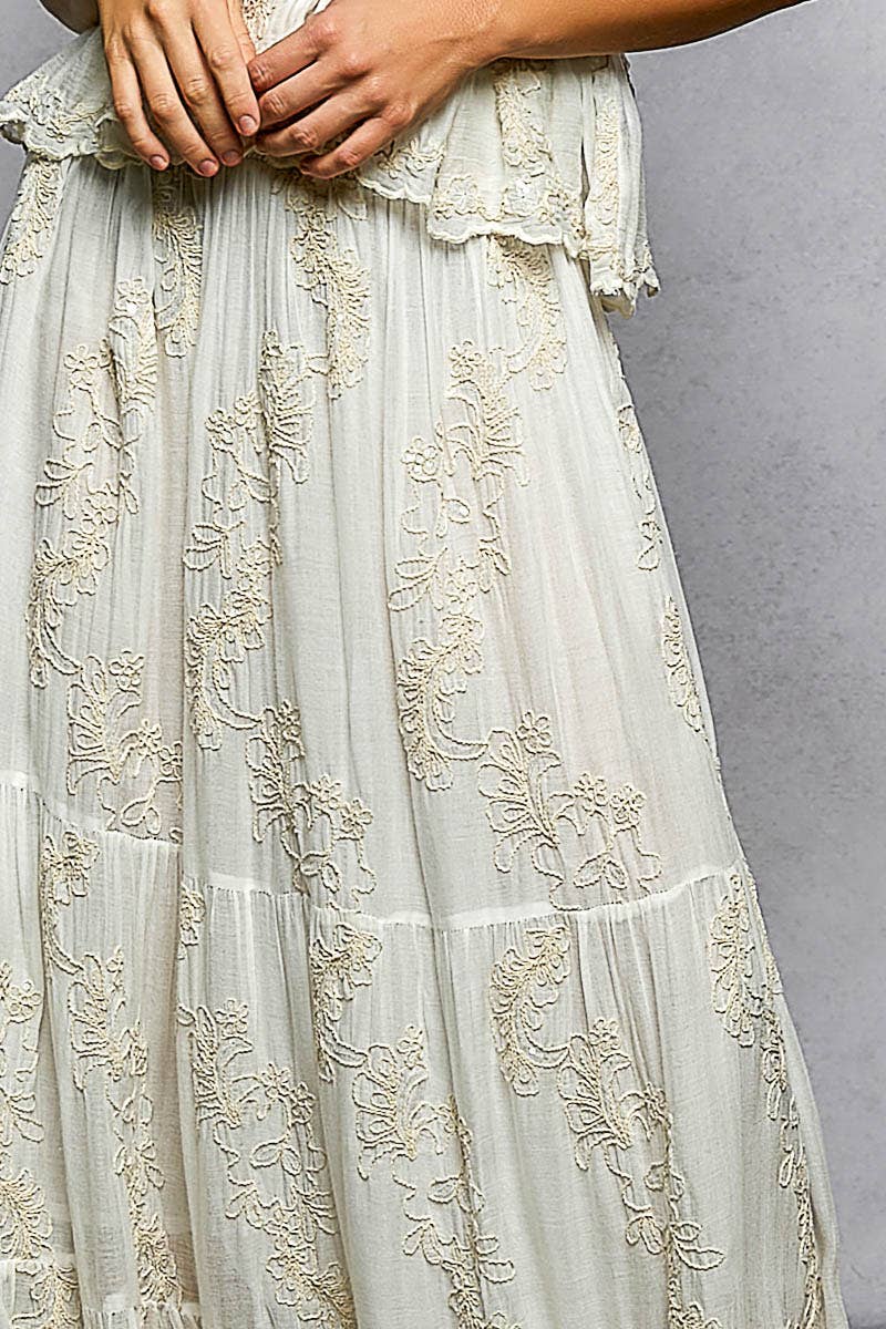 Embroidered Maxi Skirt