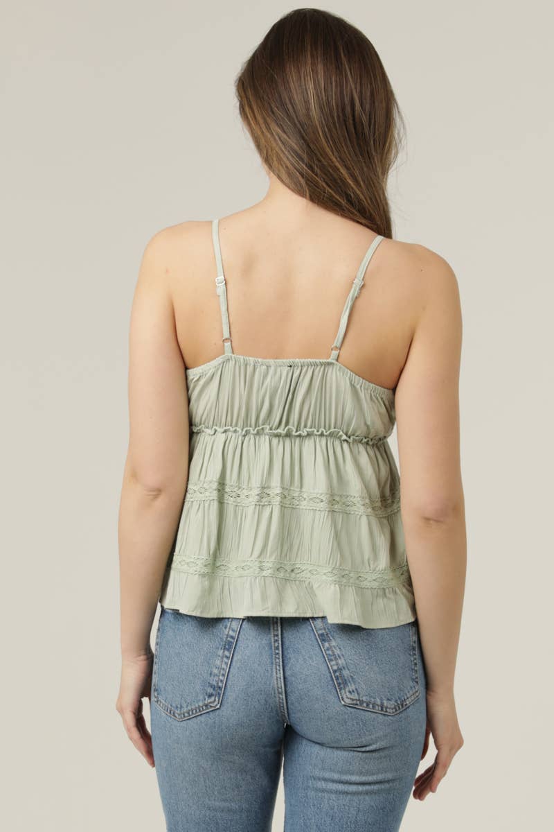 LACE TRIM TIERED CAMI TANK