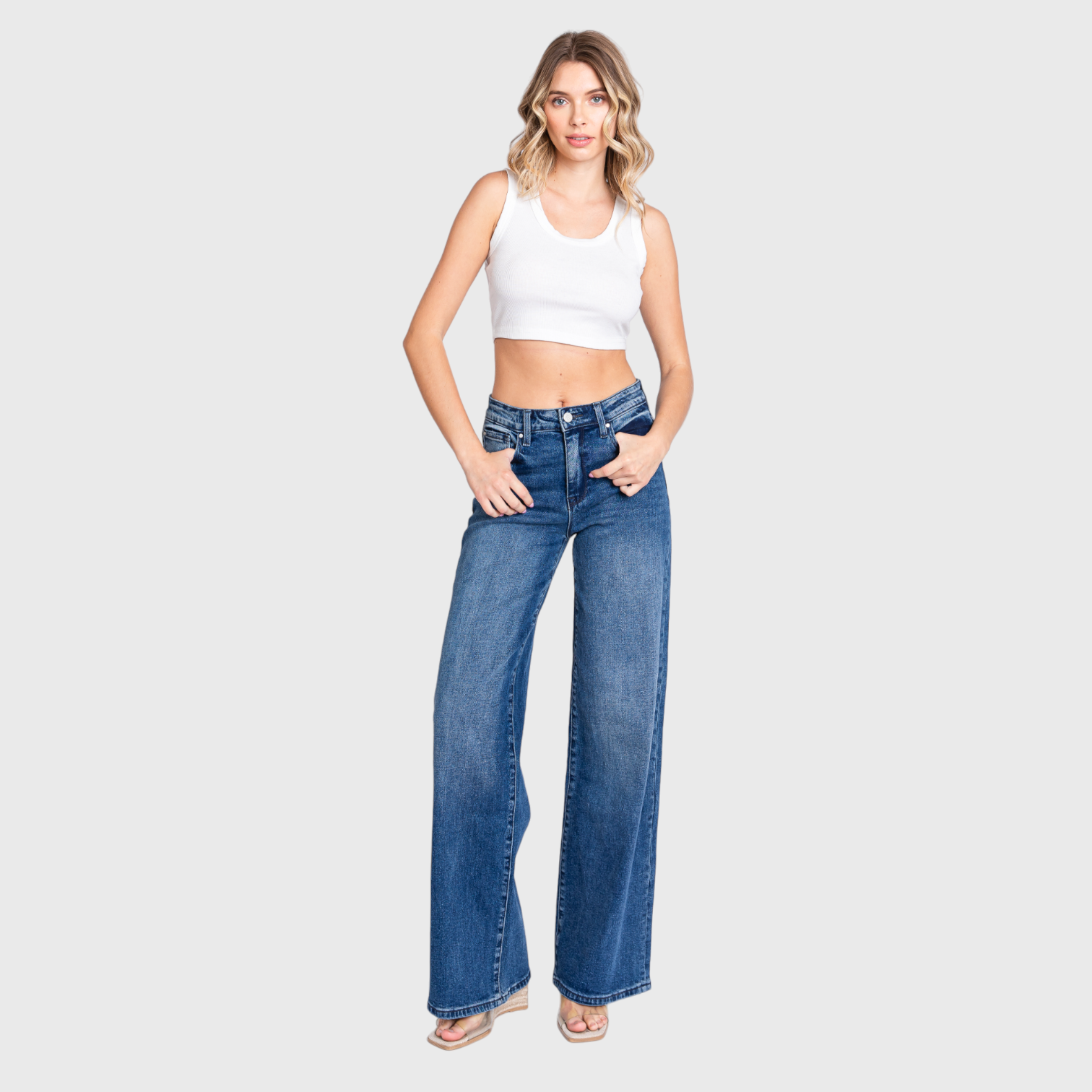 High-Rise Wide Leg Jeans