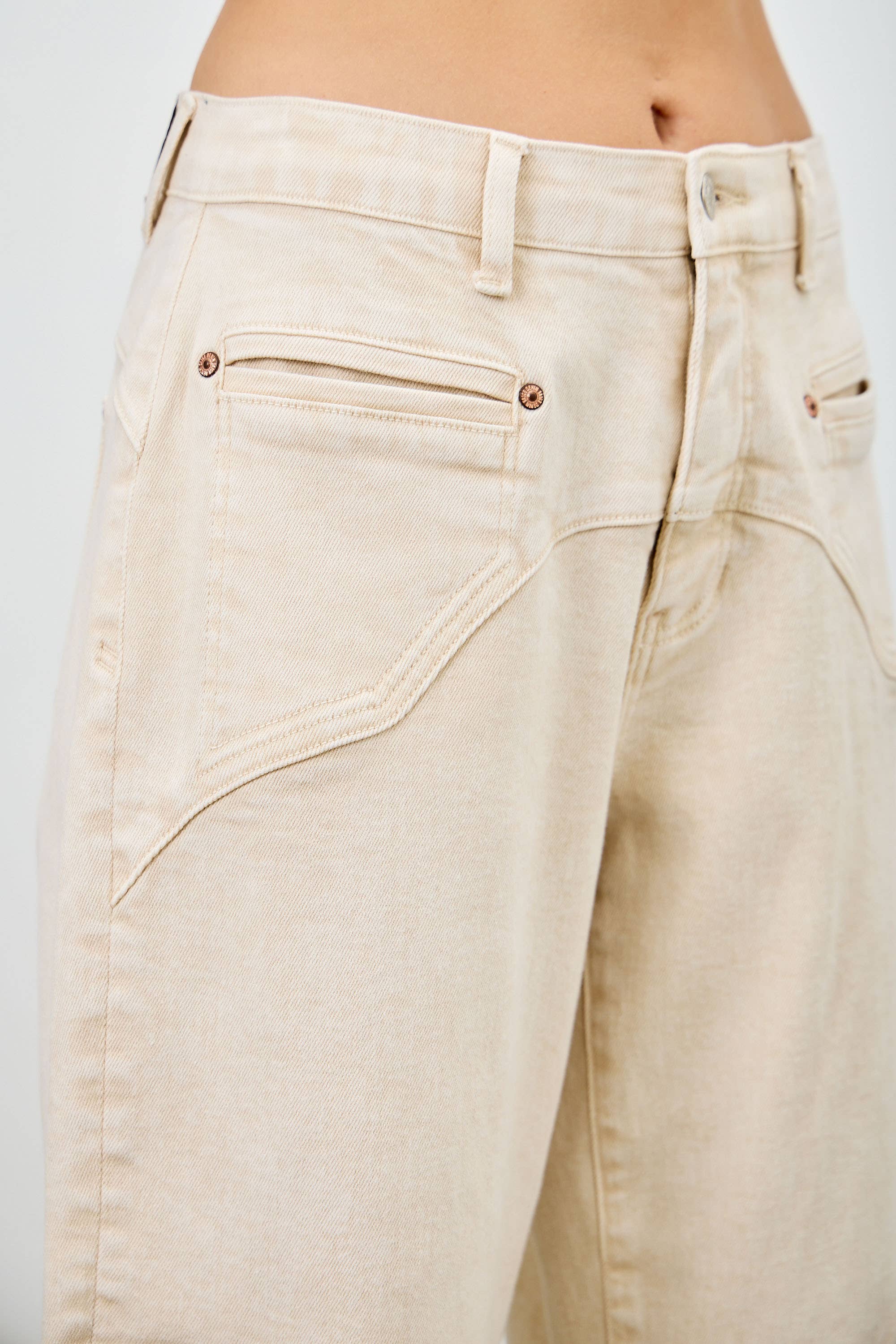 High Rise Colored Barrel Jean