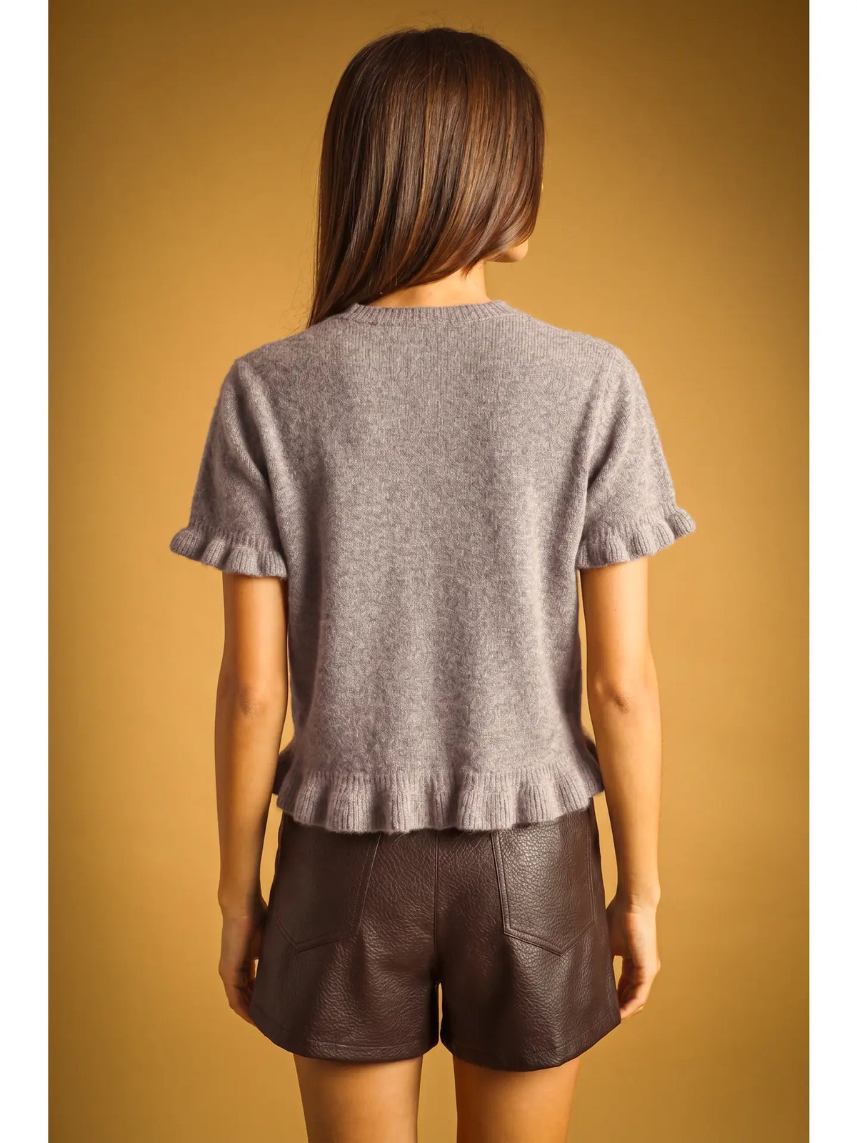 Ruffle Hem Sweater Top