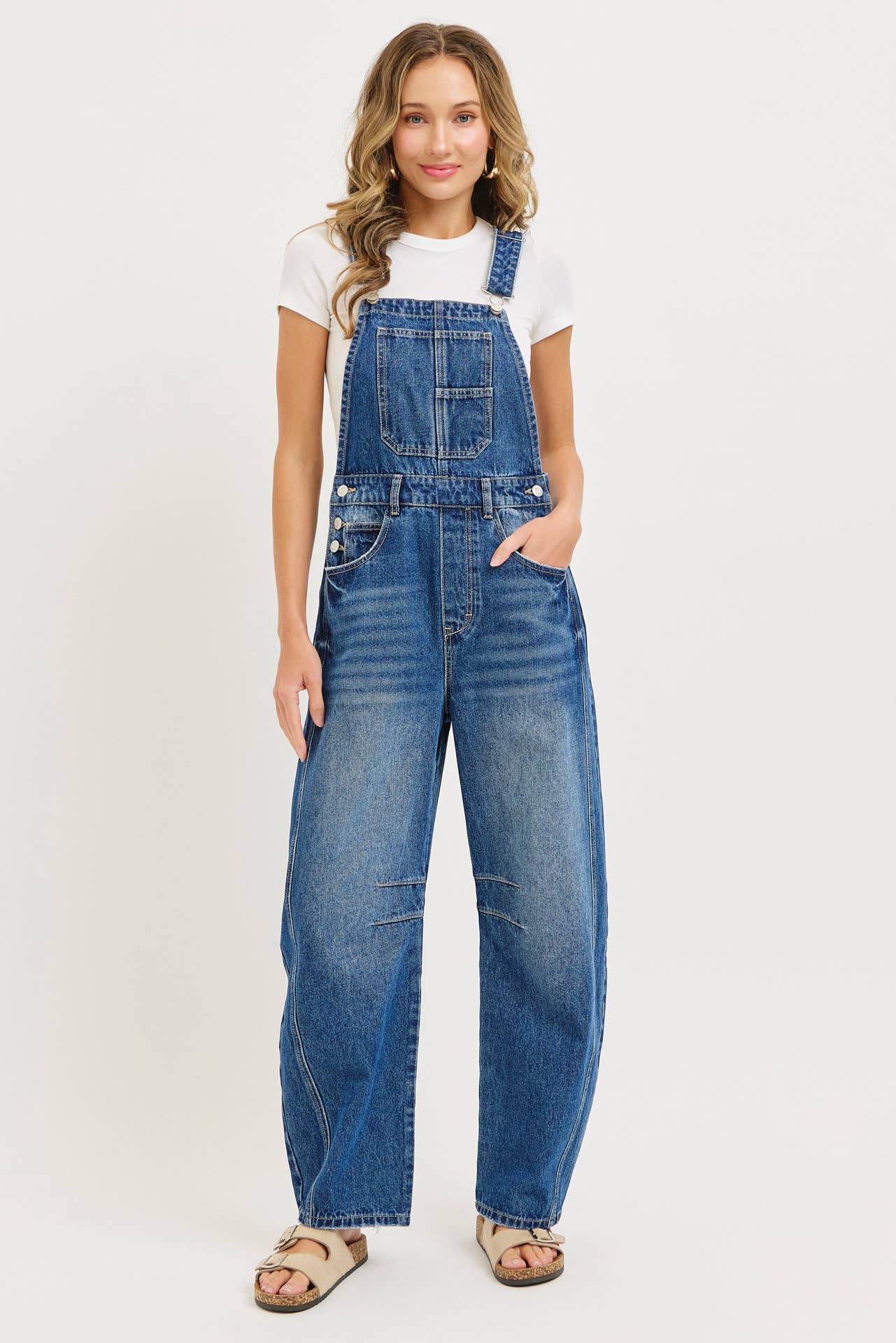 Barrel-Leg Overalls