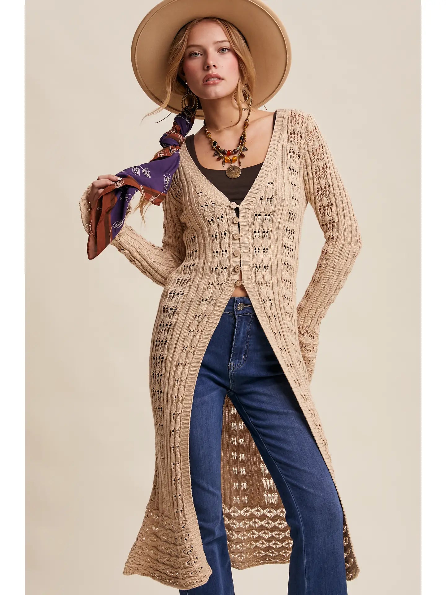 Crochet Longline Cardigan