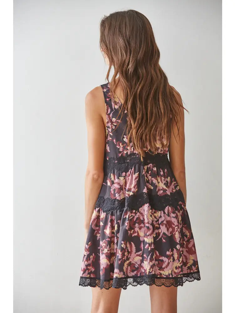 Woven V-Neck Mini Dress