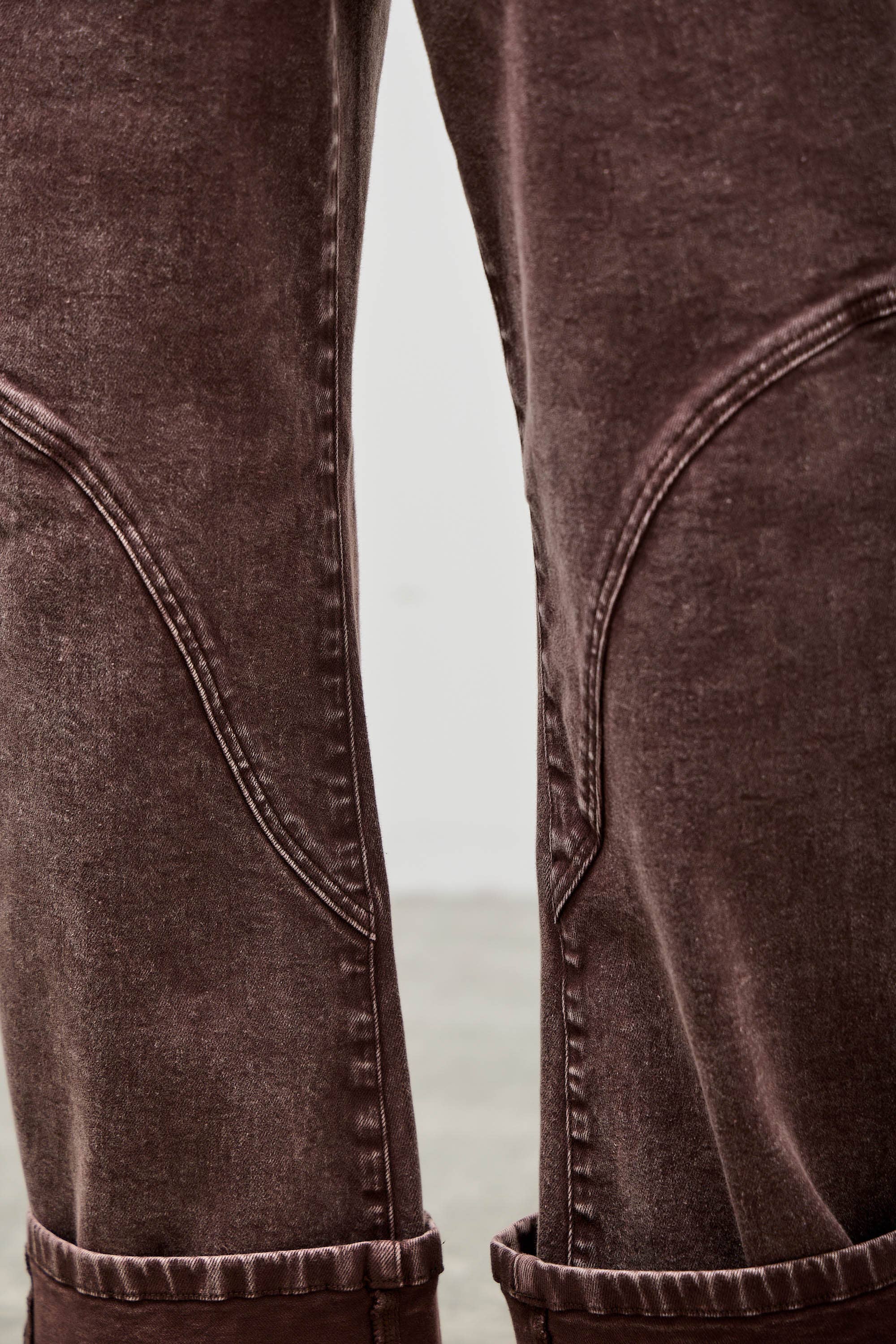 High Rise Colored Barrel Jean