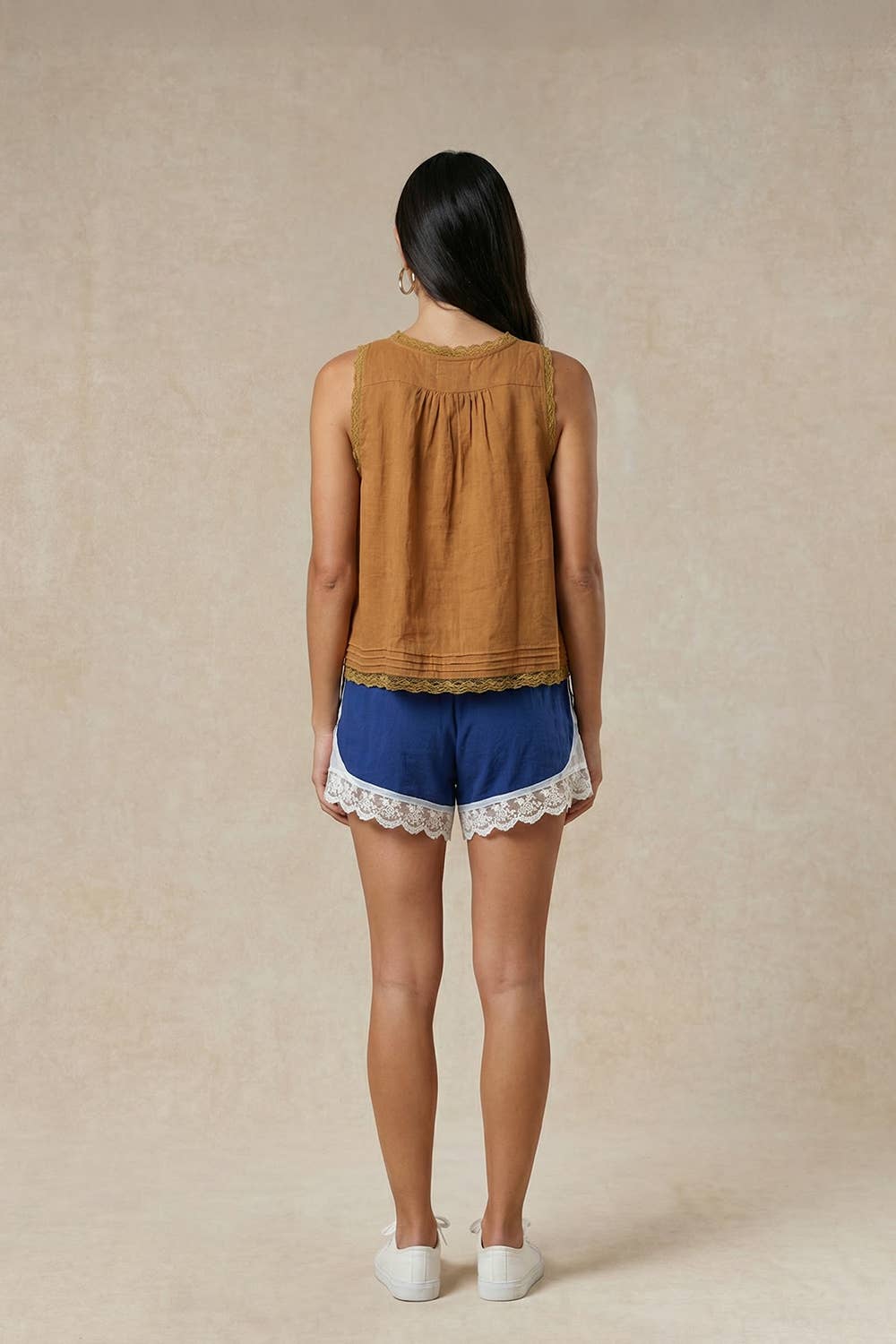 Bow Tie Front Lace Tank Top