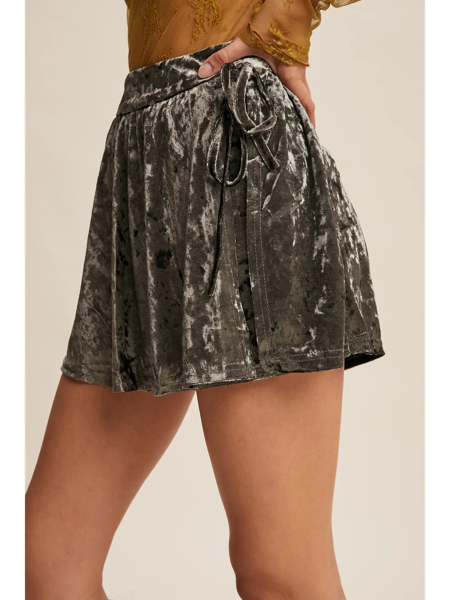 Velvet Wrap Skort