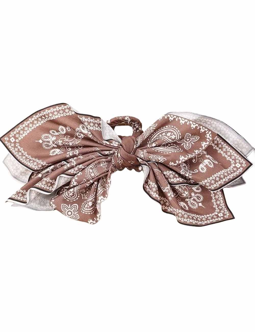 Paisley Floral Print Bow Knot Hair Clip