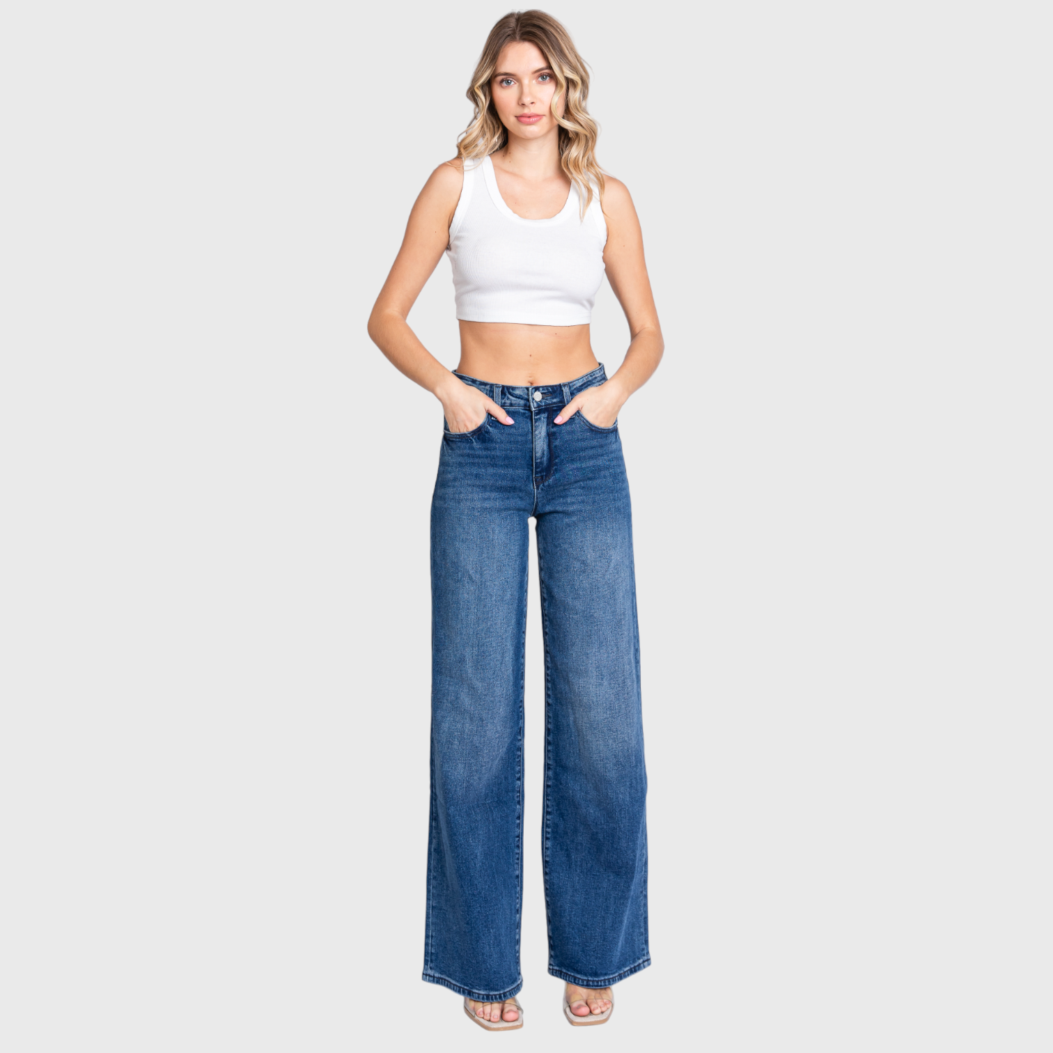 High-Rise Wide Leg Jeans