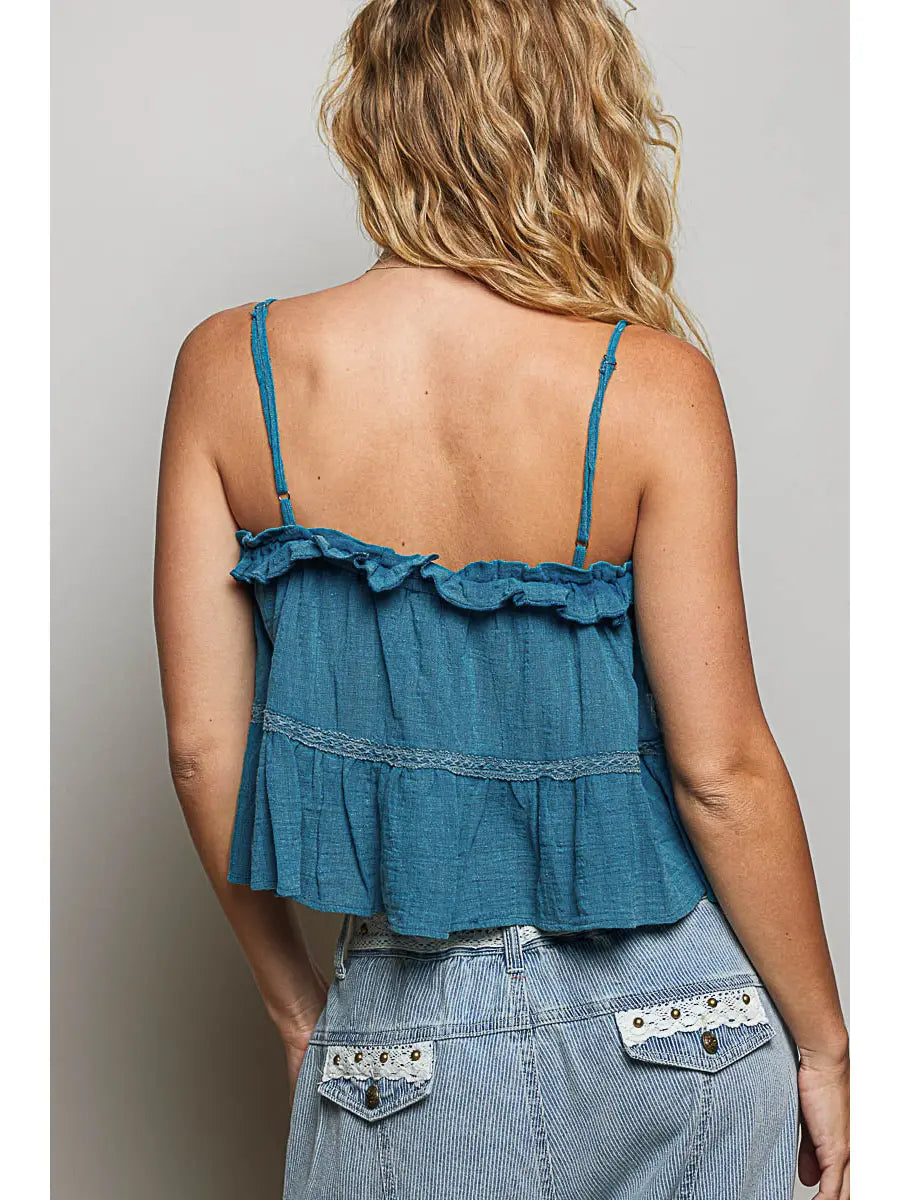 Airy Lace Ruffle Top