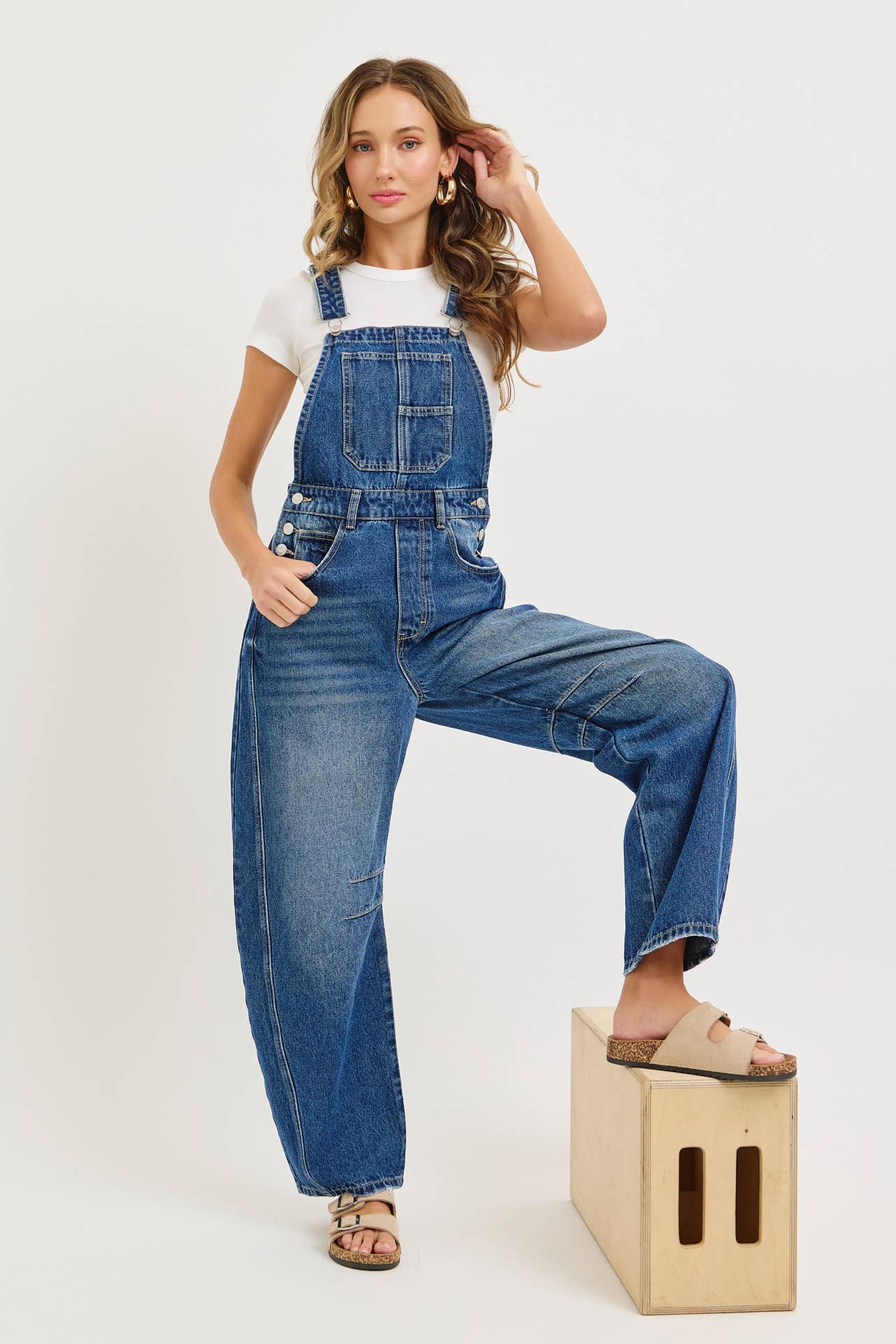 Barrel-Leg Overalls