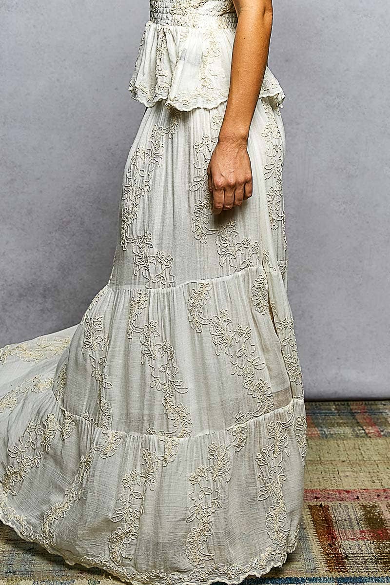 Embroidered Maxi Skirt