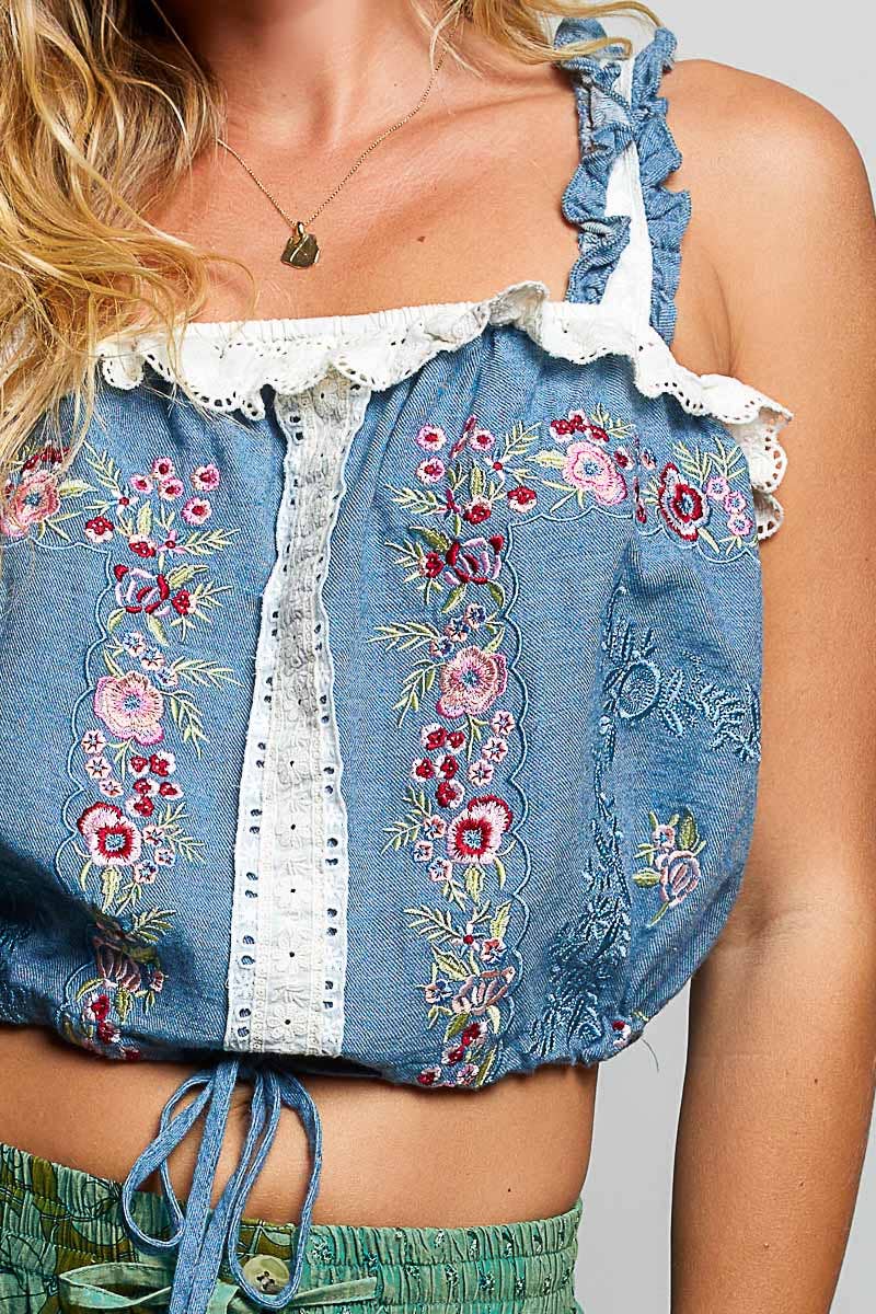 Square Neck Ruffle Top