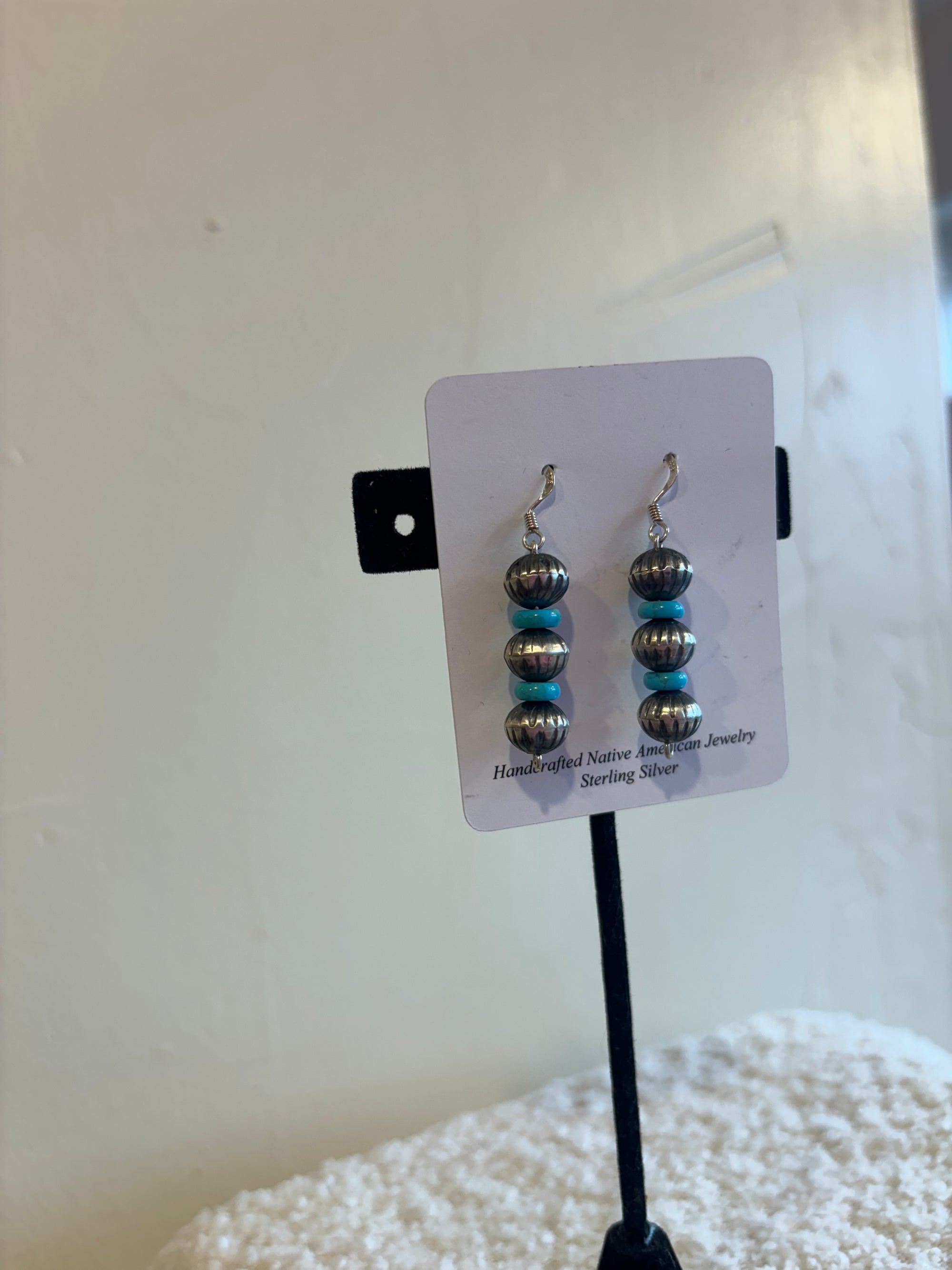 Stamped Turquoise Earring