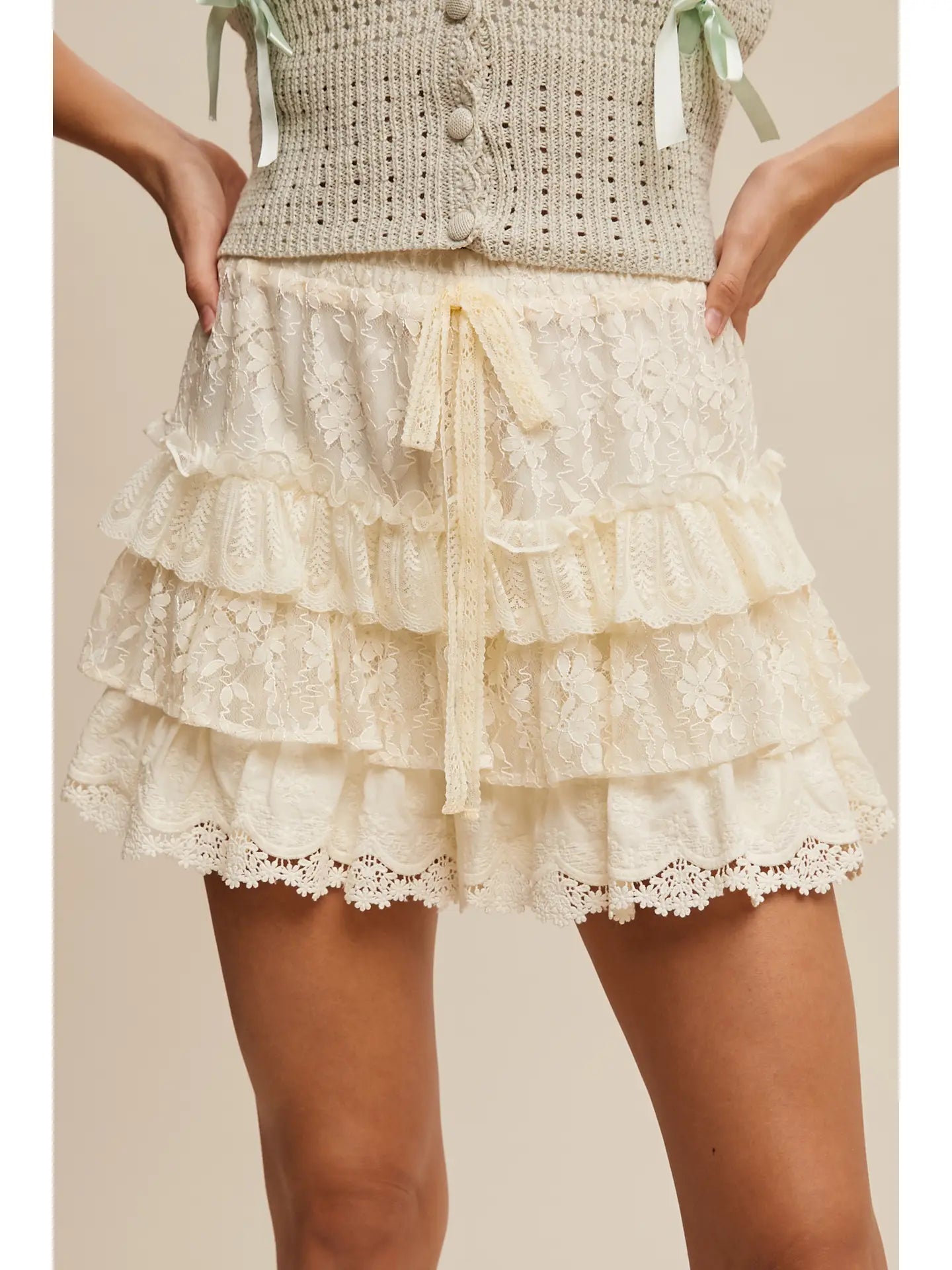 Lace Tiered Shorts