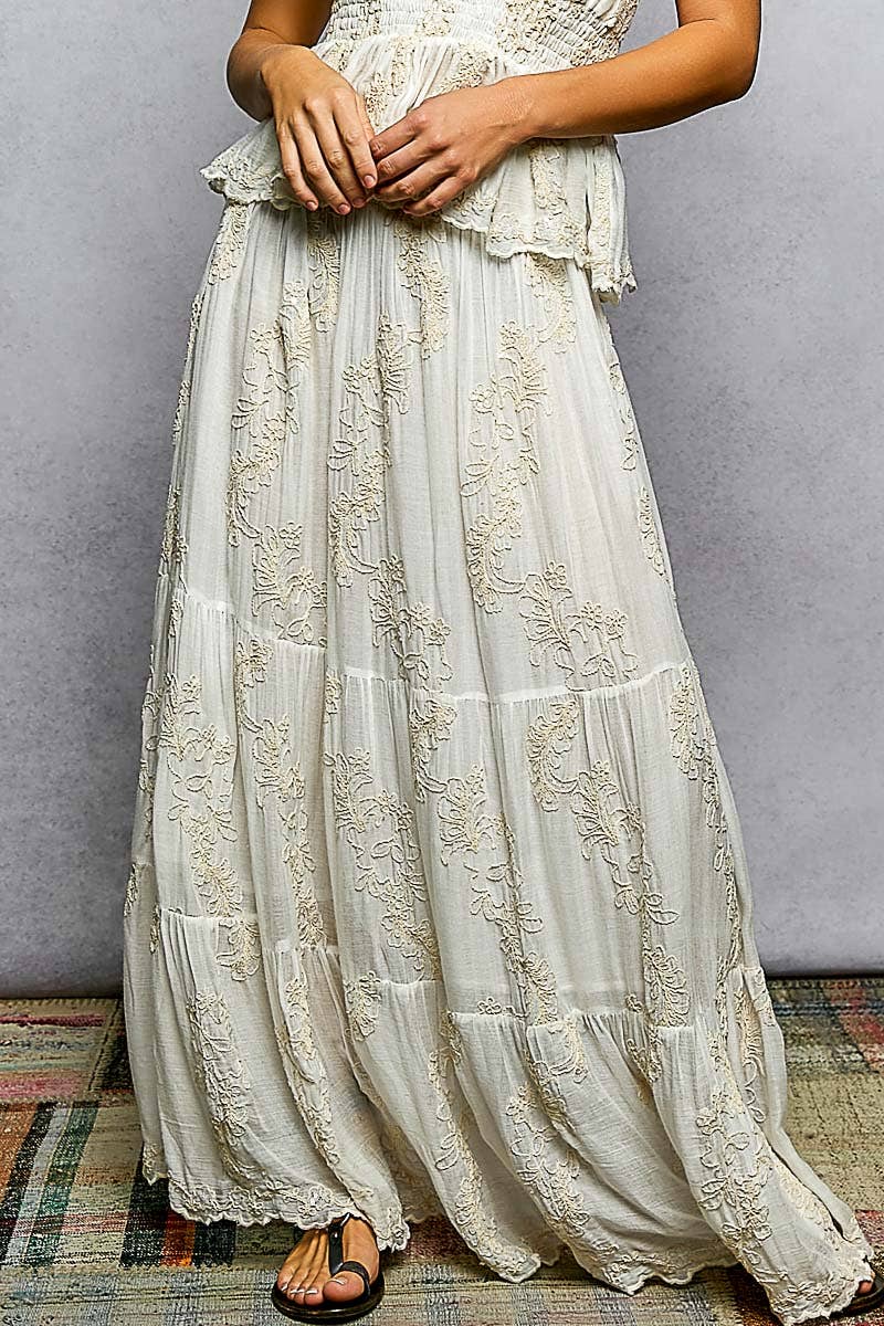 Embroidered Maxi Skirt