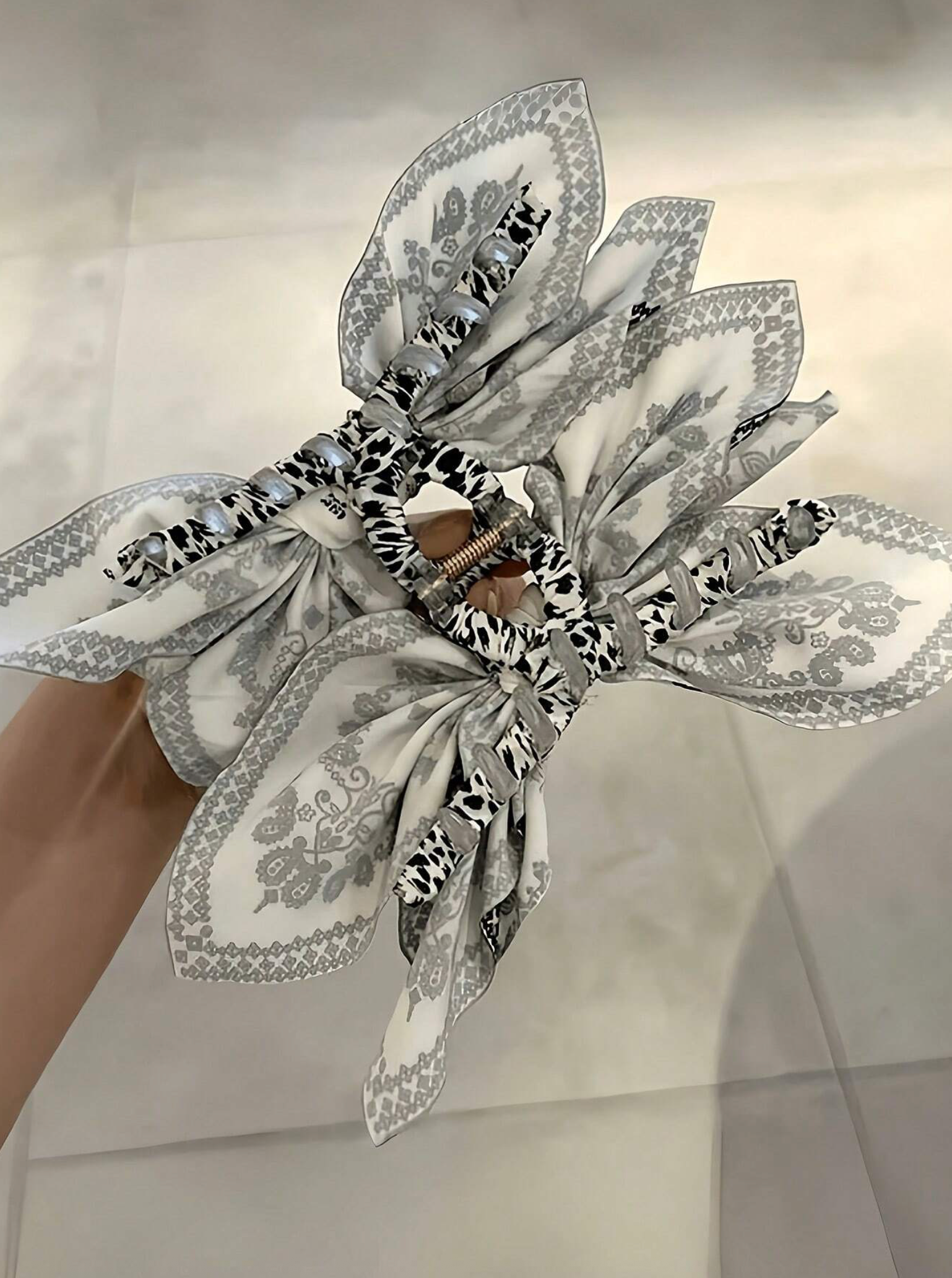 Paisley Bow Hair Clips