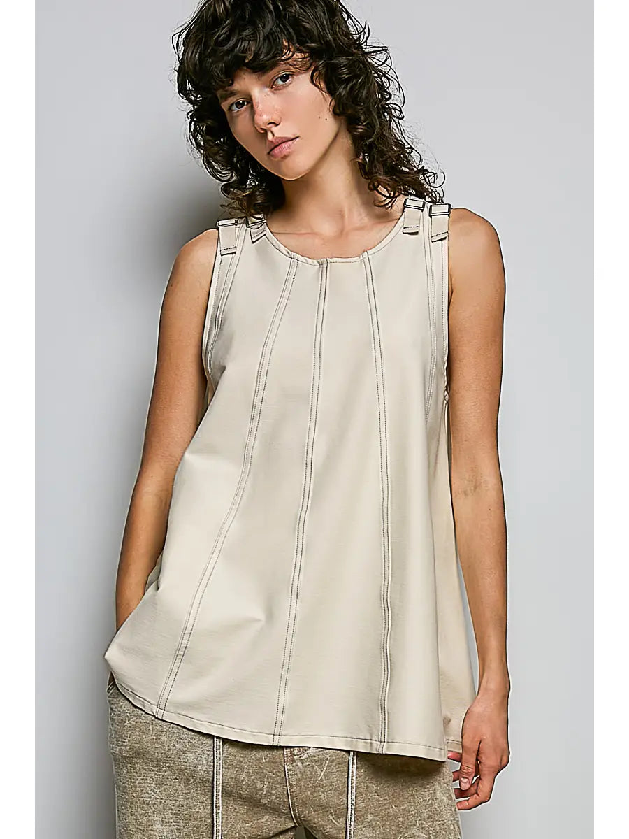 Tank Top with Buckle Strap
