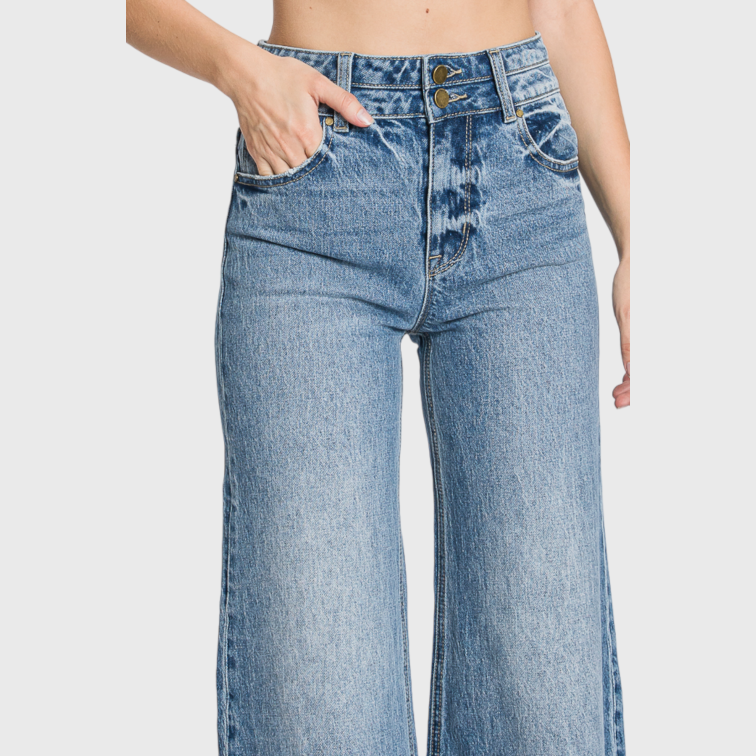 High Waisted Vintage Wide Leg