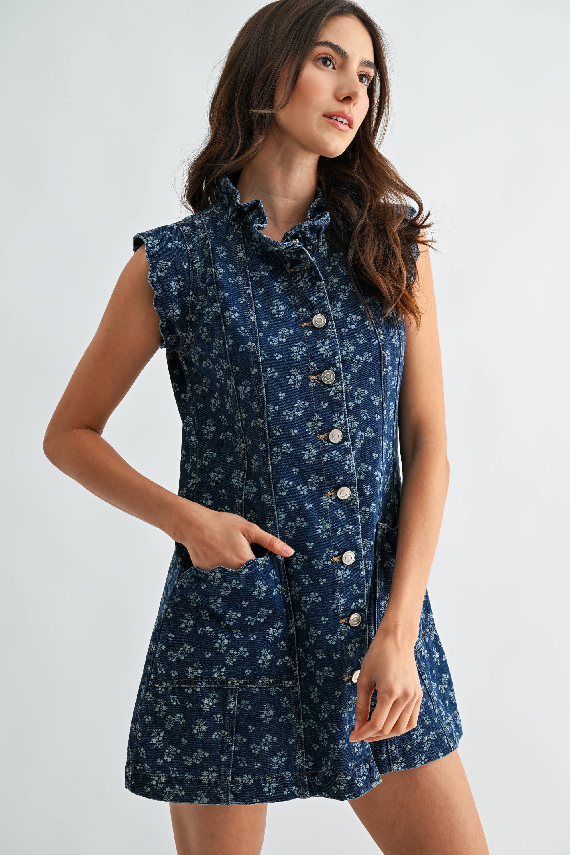 Floral Denim Dress