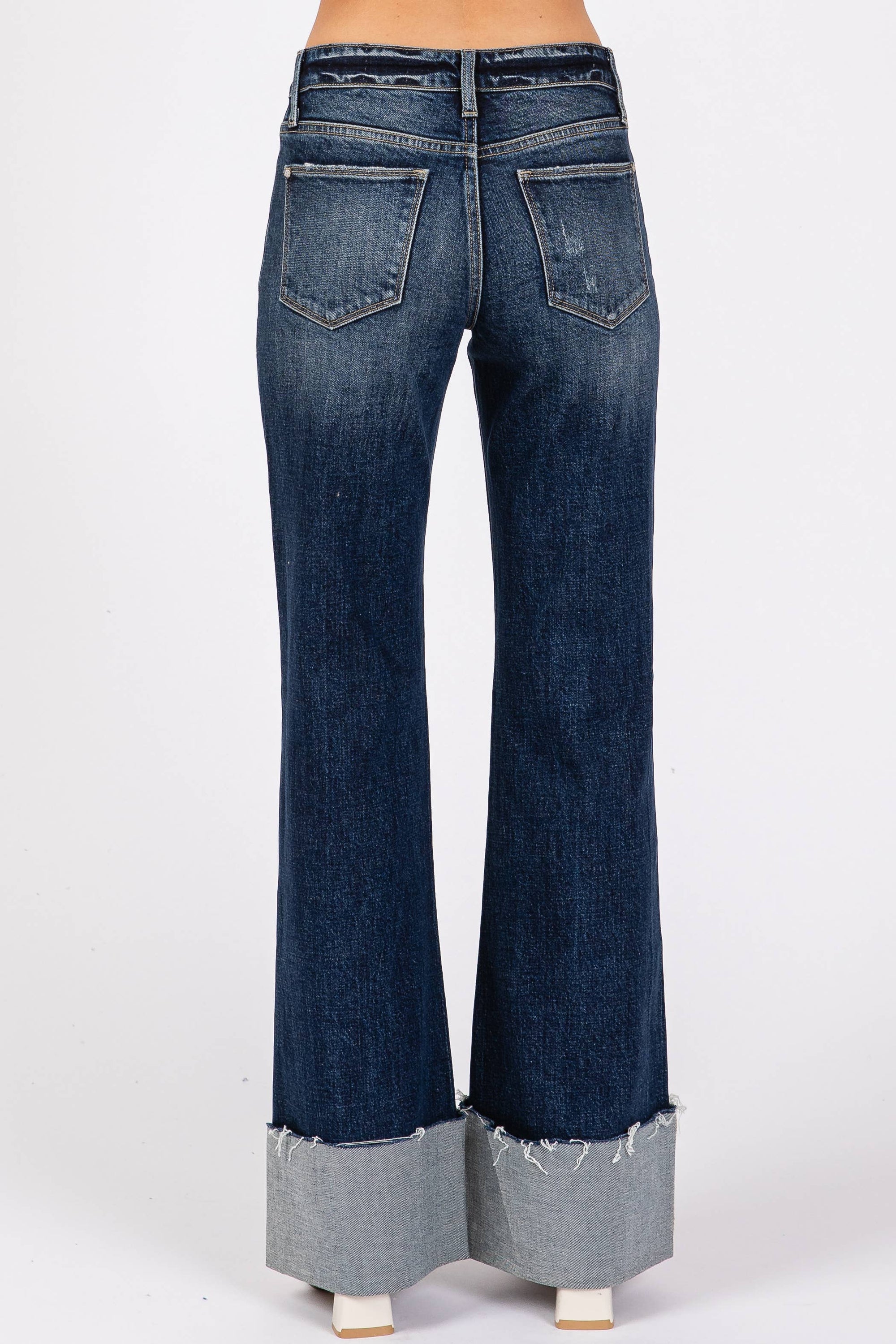 Mid-Rise Cuffed Flare