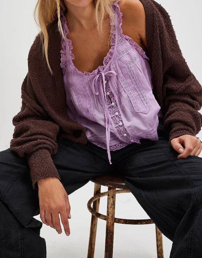 String Tie Lace Cami Top