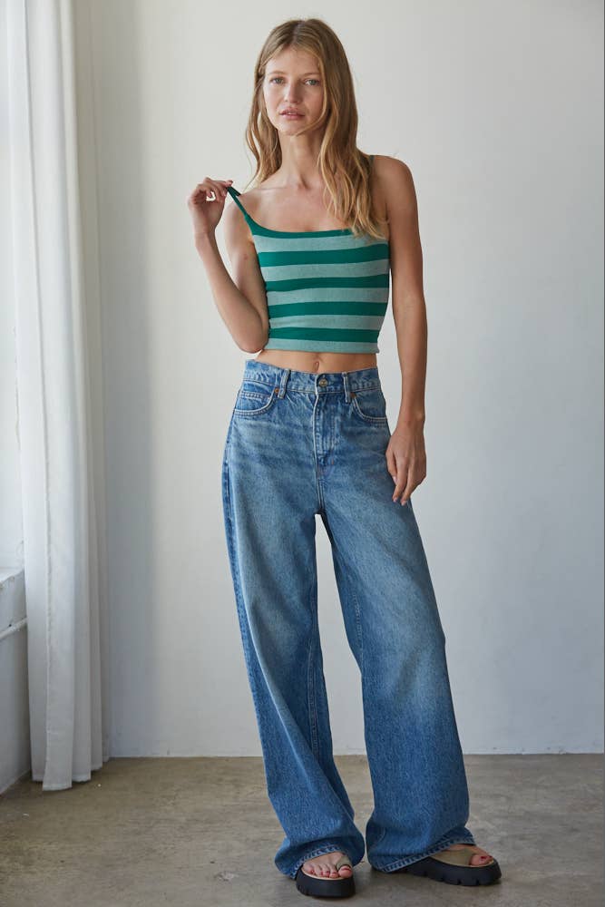 Striped Seamless Reversible Top