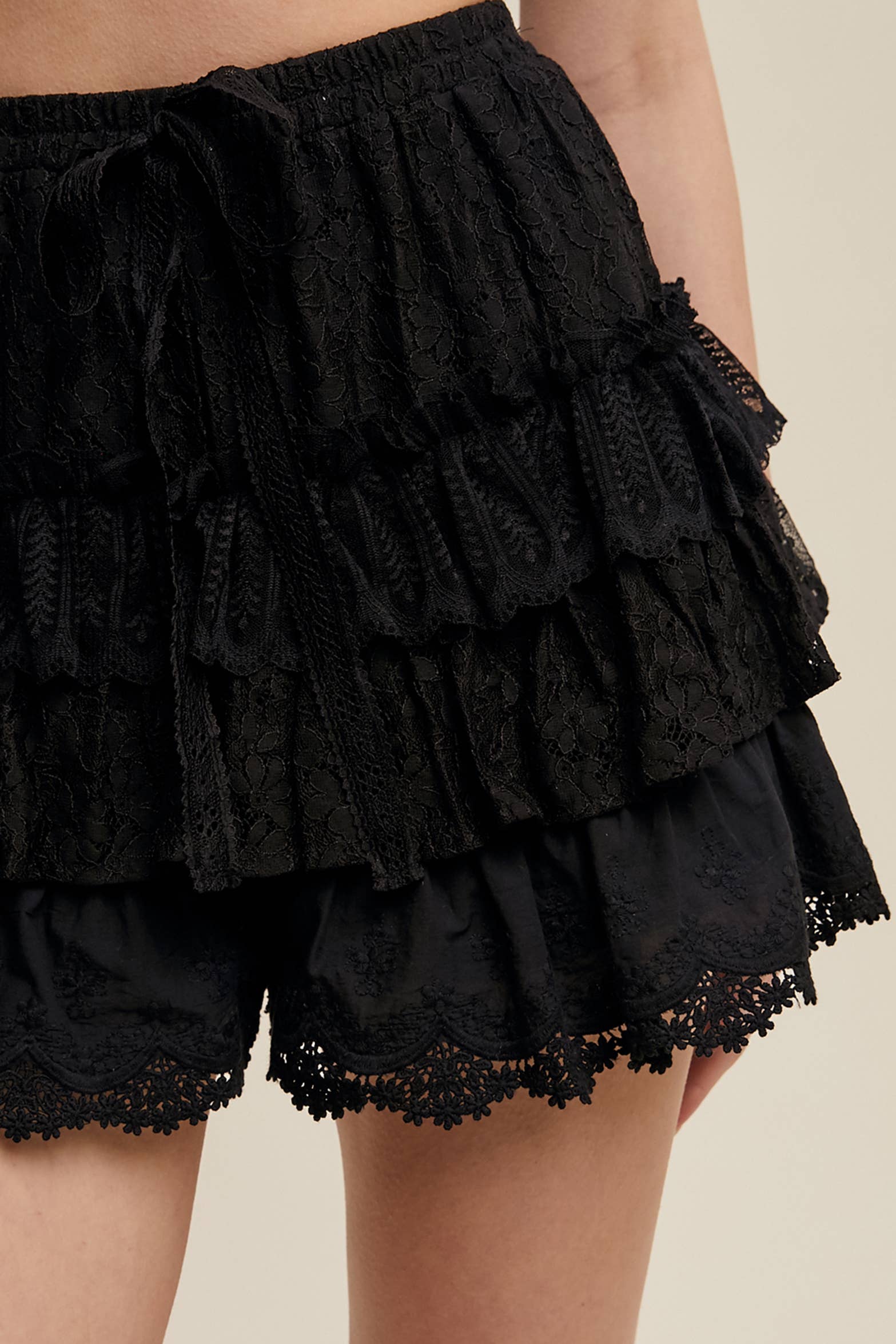 Tiered Shorts with Ruffles
