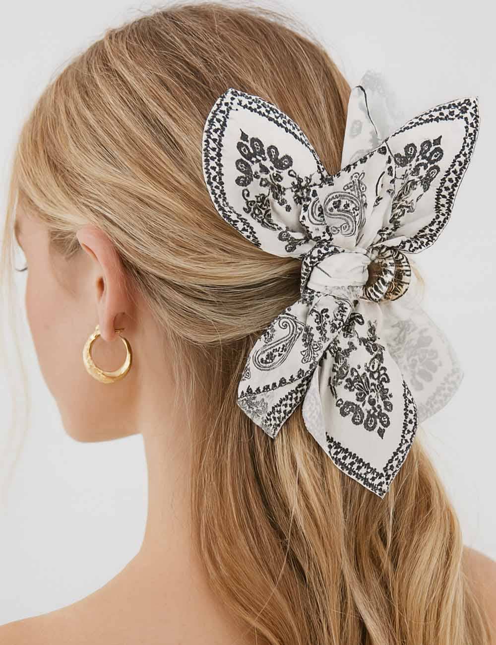 Paisley Floral Print Bow Knot Hair Clip