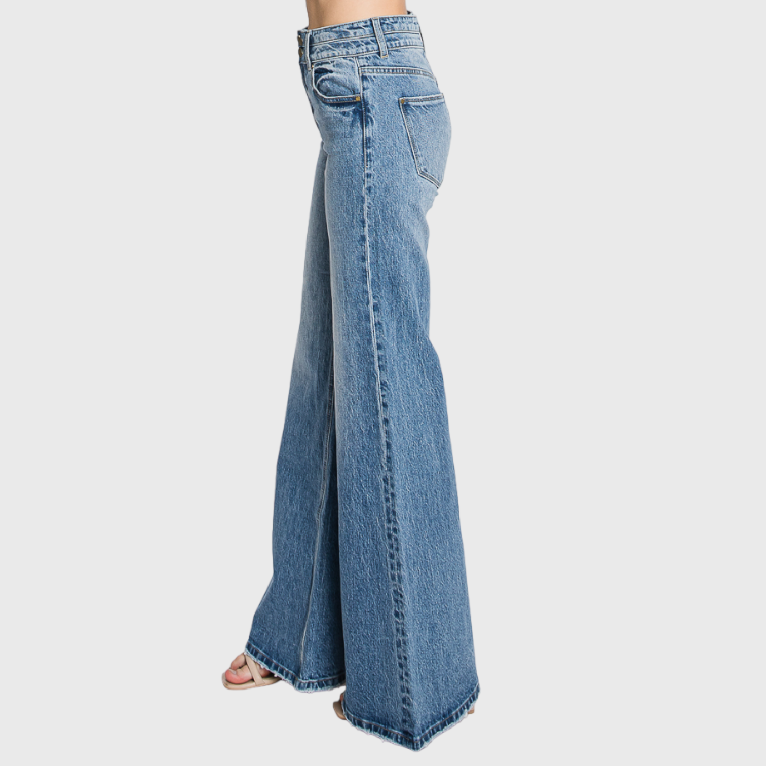 High Waisted Vintage Wide Leg
