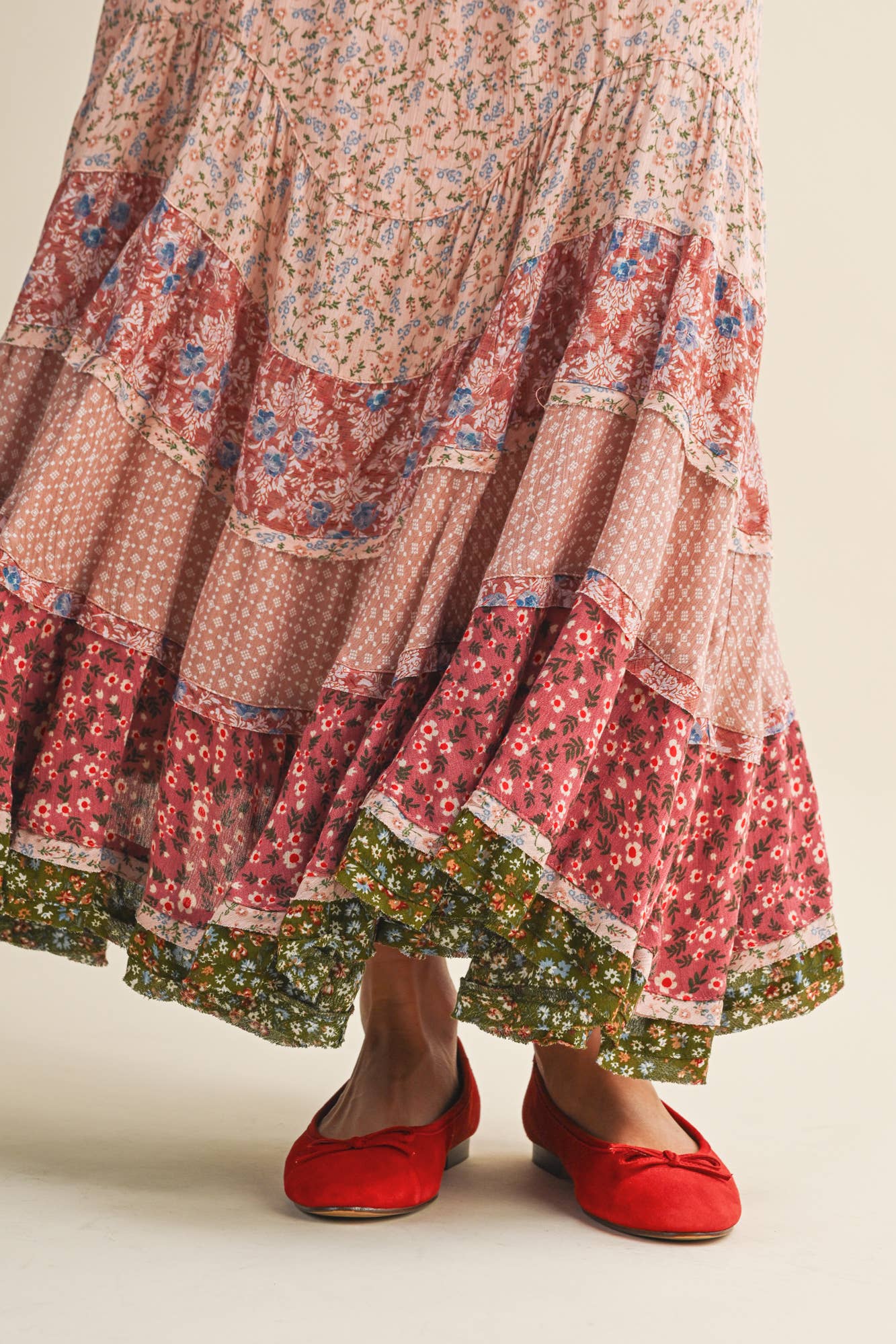 Floral Tiered Maxi Skirt