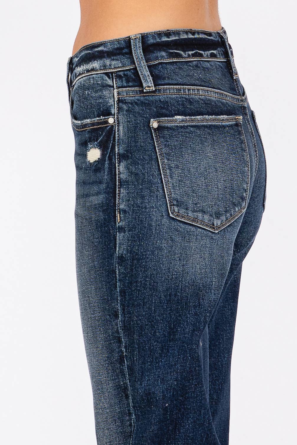 Mid-Rise Cuffed Flare