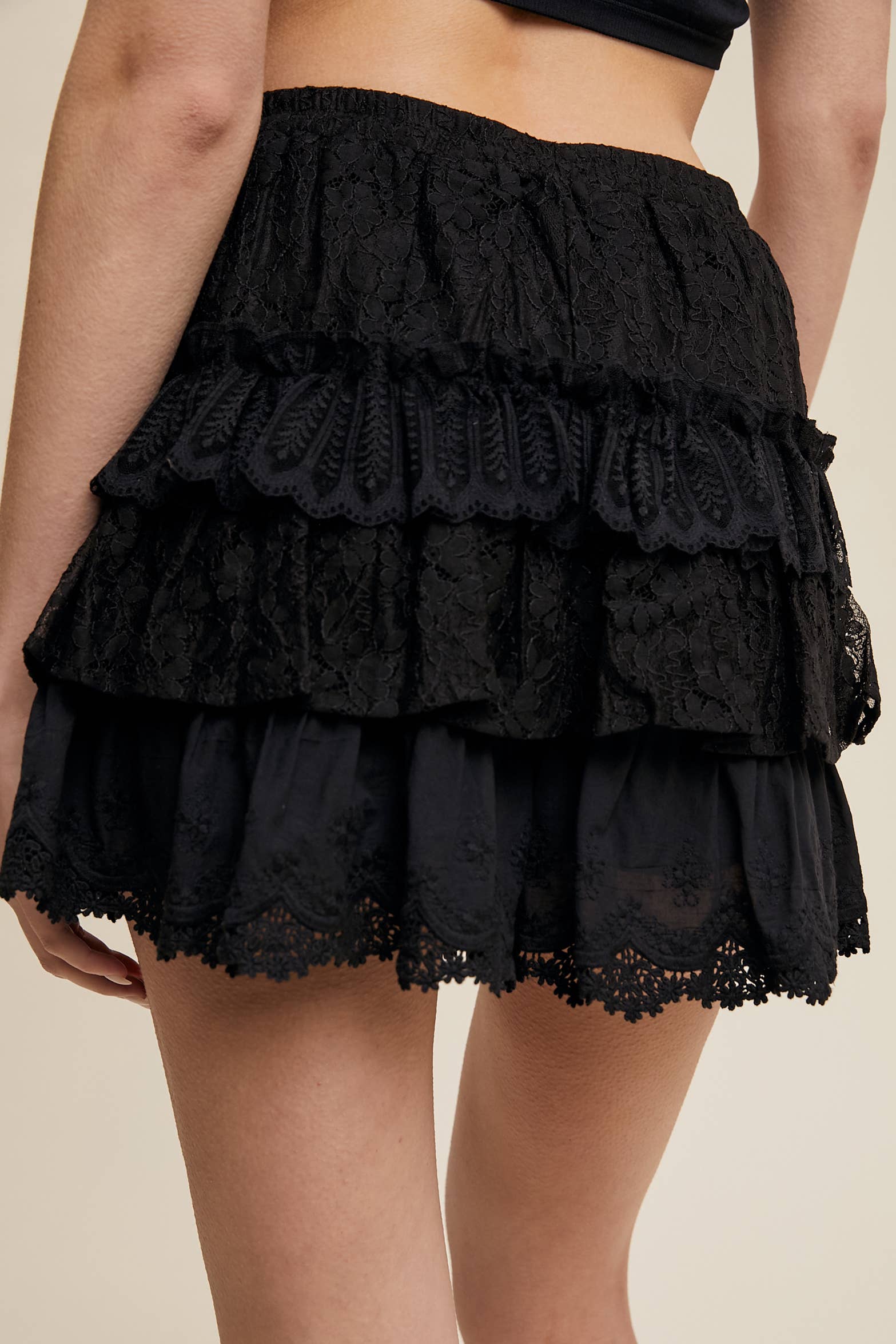 Tiered Shorts with Ruffles