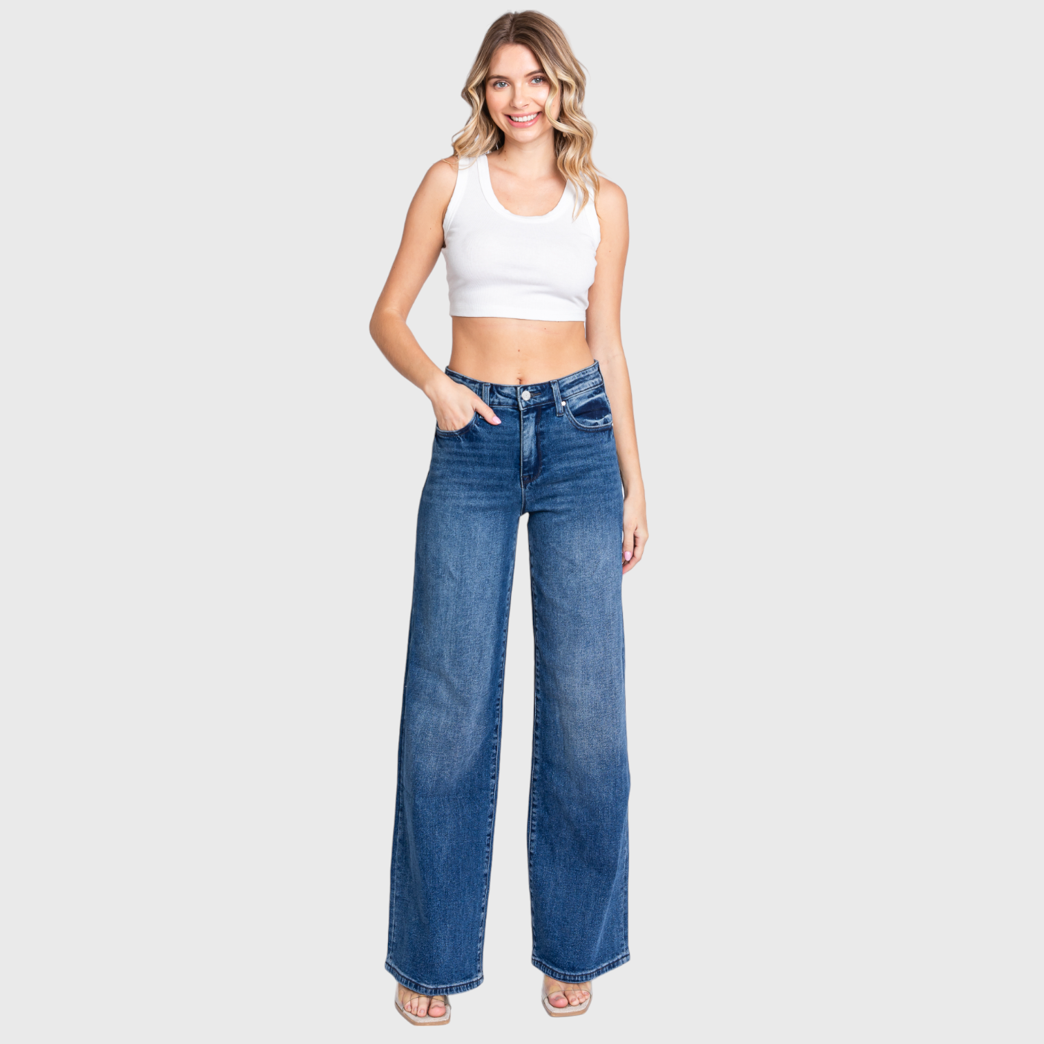 High-Rise Wide Leg Jeans