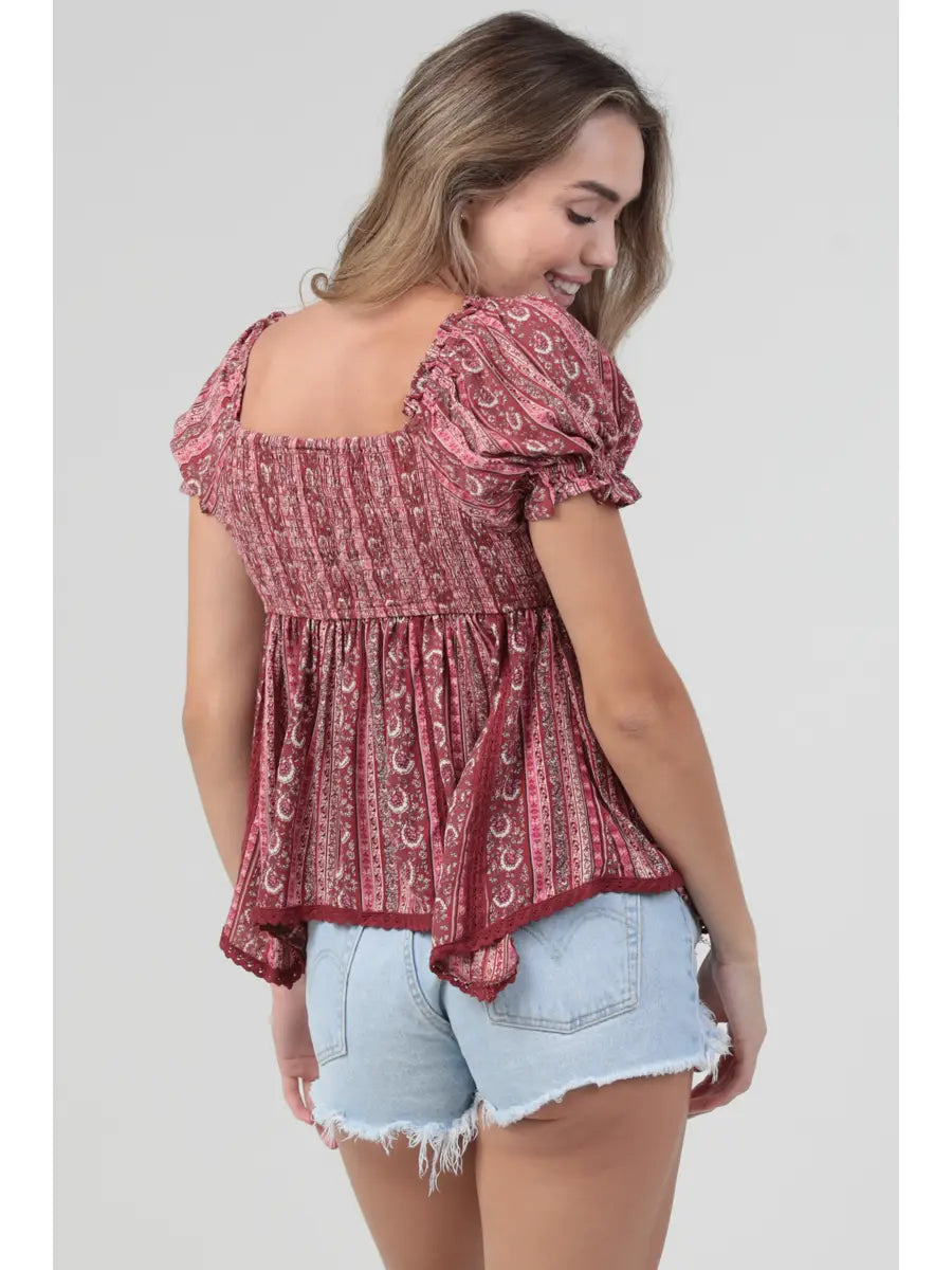 Lace Short Sleeve Top