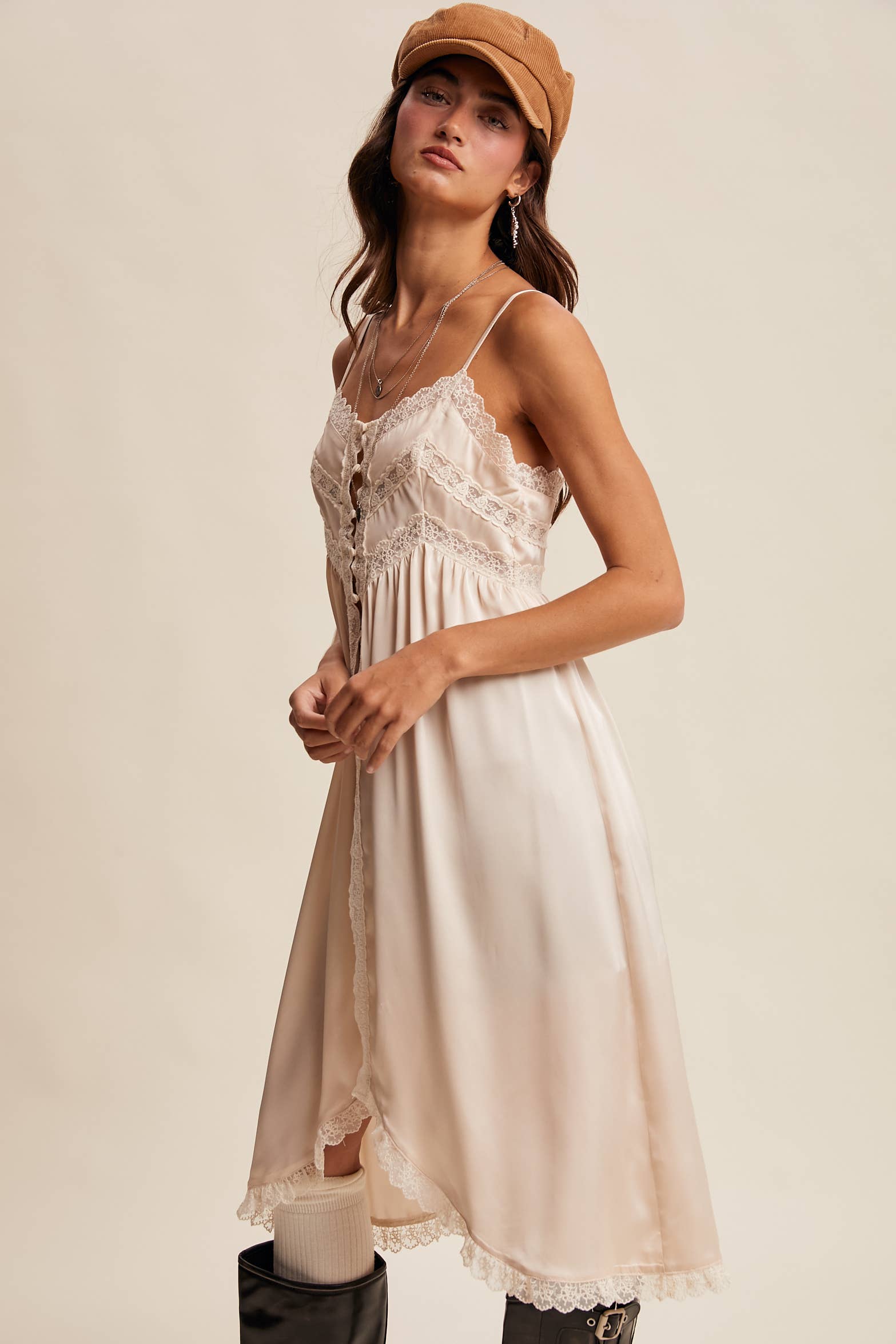 Lace Trim Maxi Cami