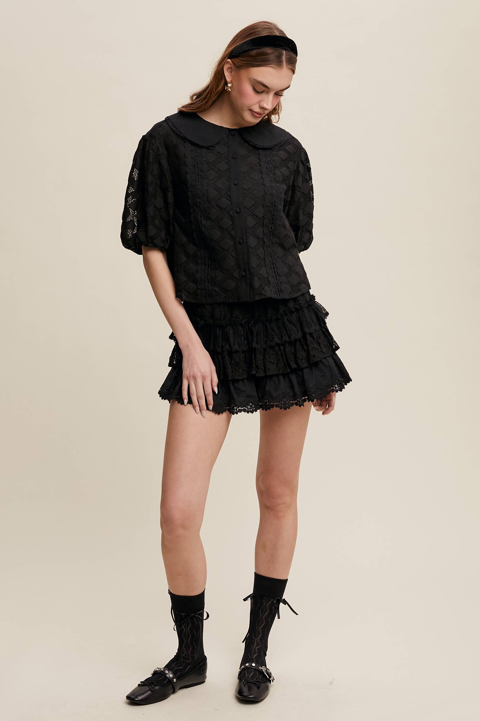 Tiered Shorts with Ruffles